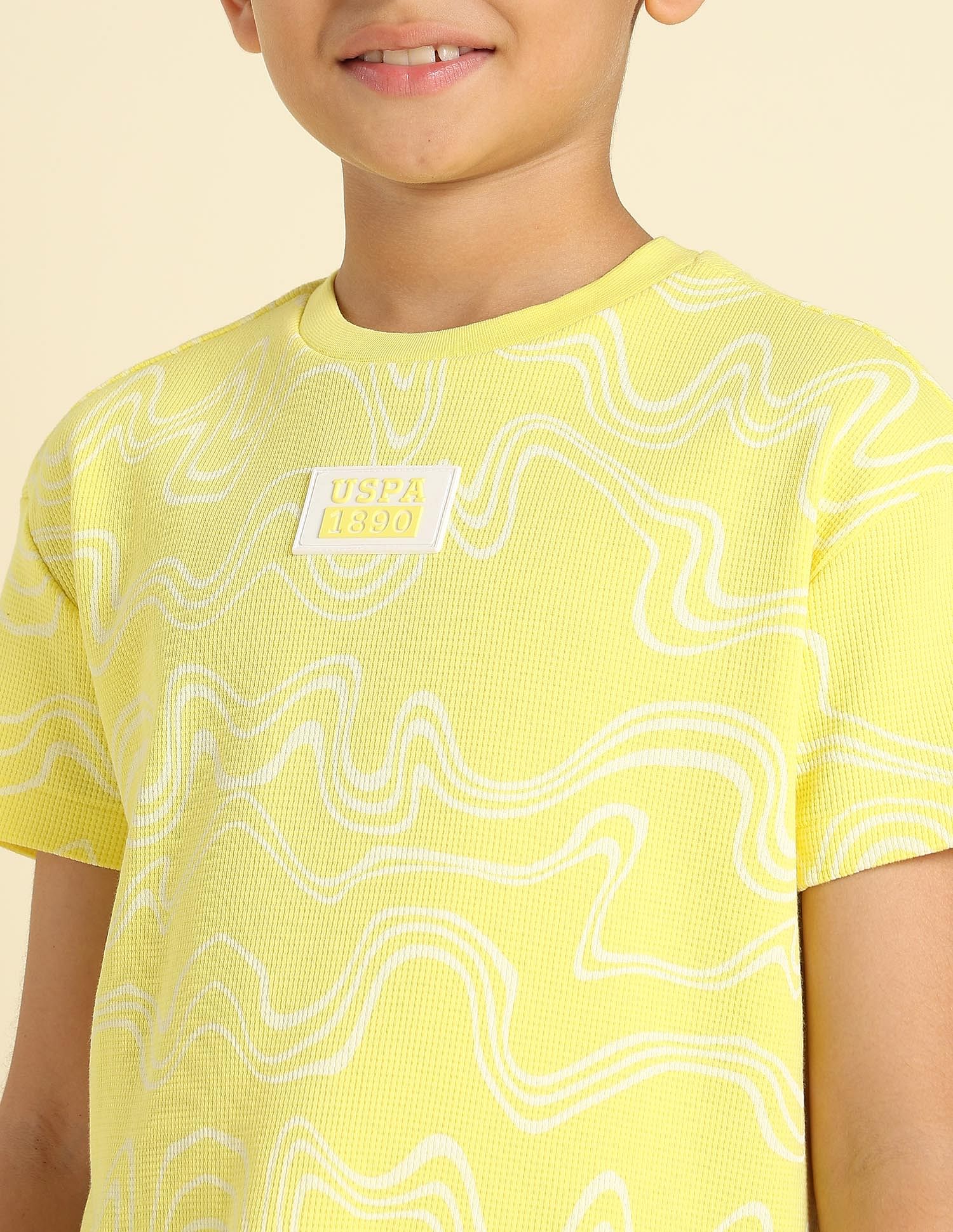U.S. Polo Assn. Kids Boys Regular Fit Abstract Printed T-Shirt