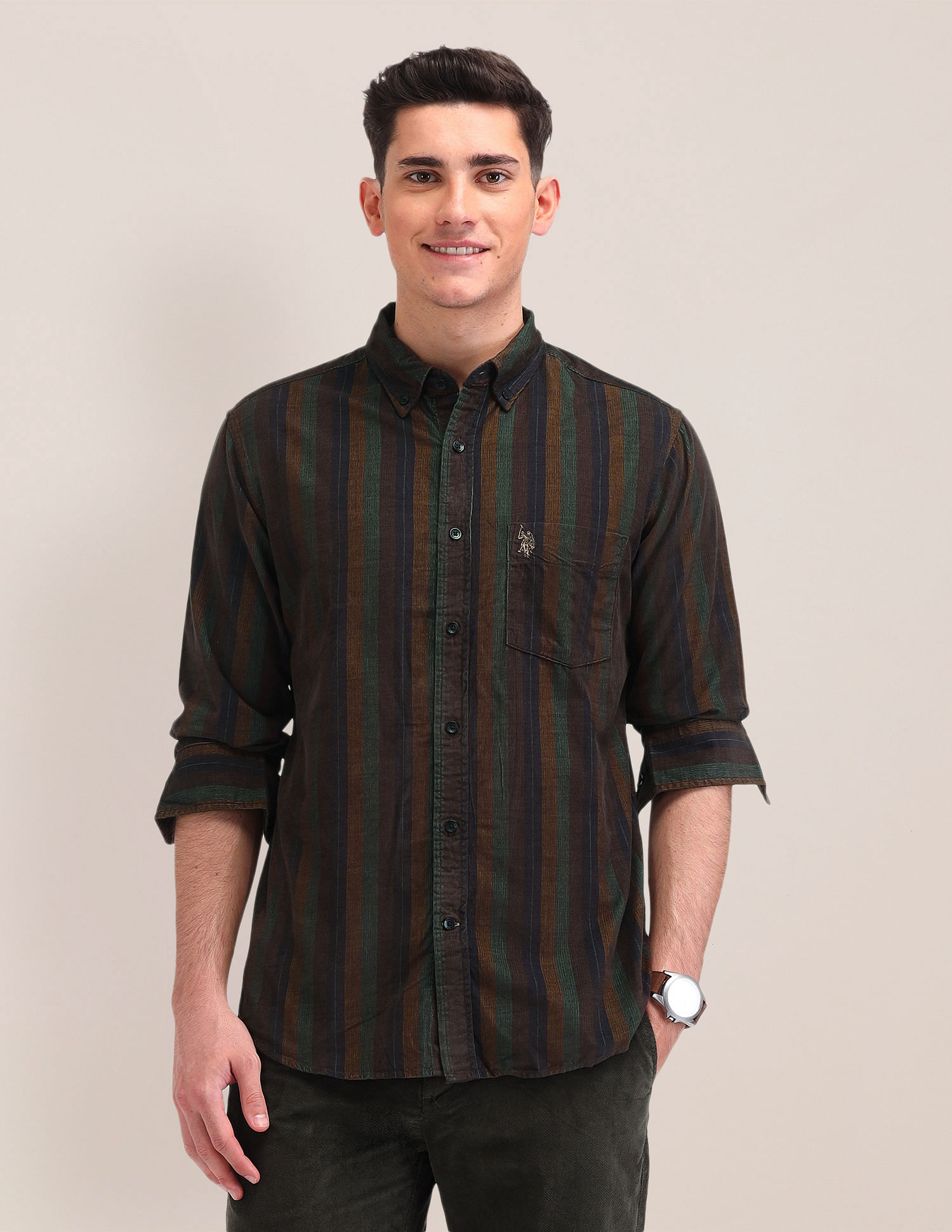 U.S. Polo Assn. Vertical Striped Tailored Fit Shirt