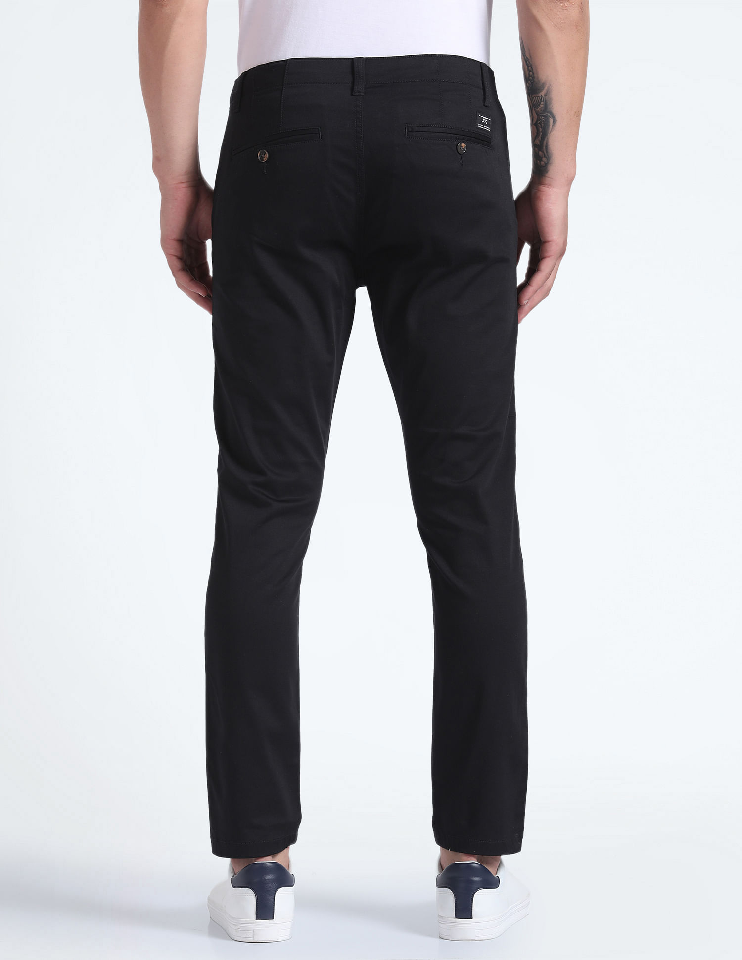 Flying Machine Slash Slim Tapered Fit Solid Trousers