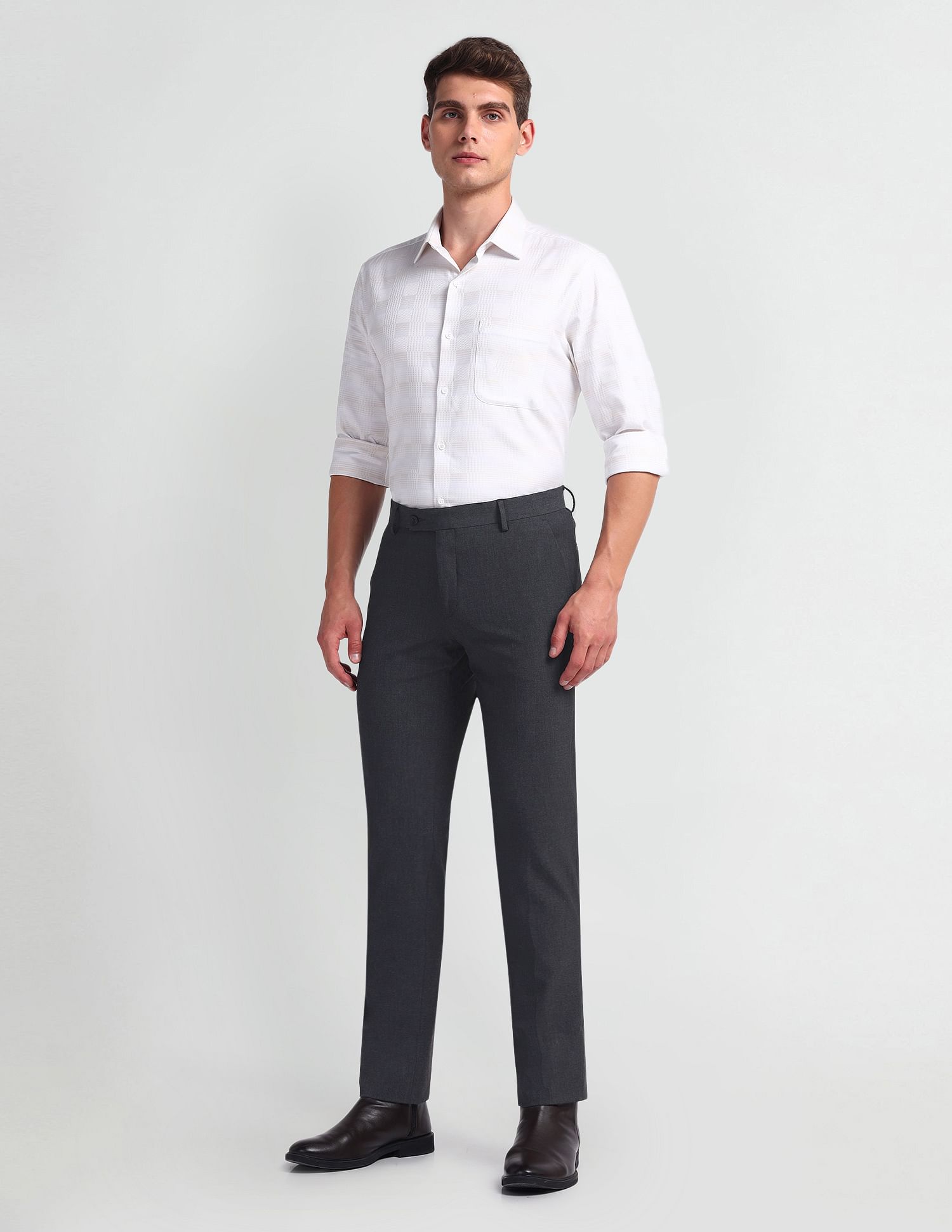 Arrow Mid Rise Tapered Fit Trousers