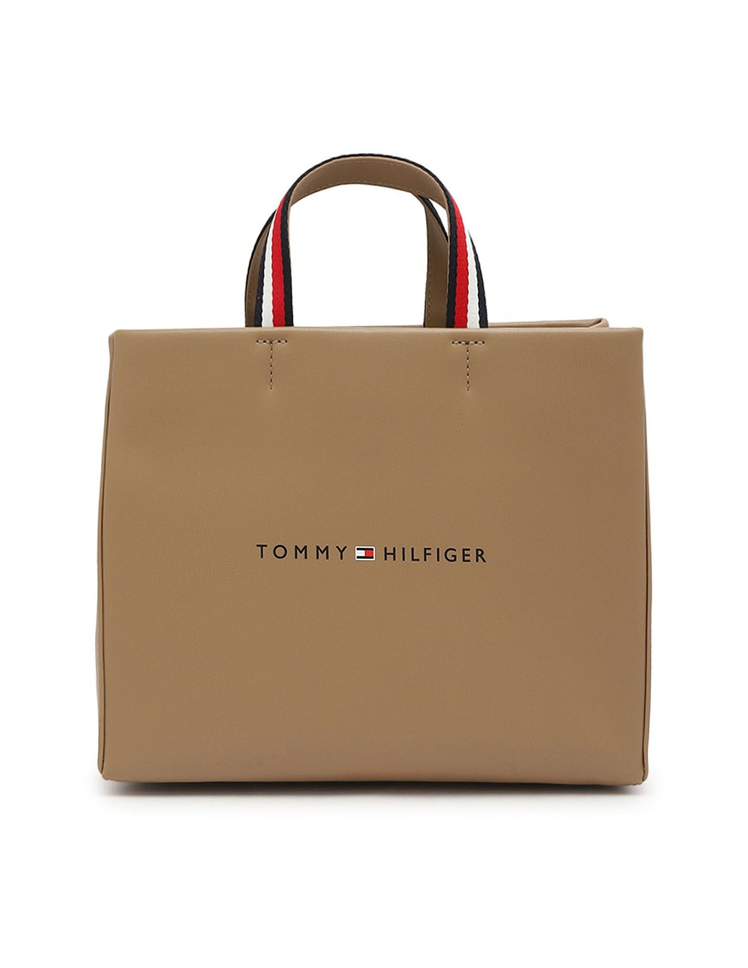 Tommy Hilfiger Logo Khaki Pu Handbags