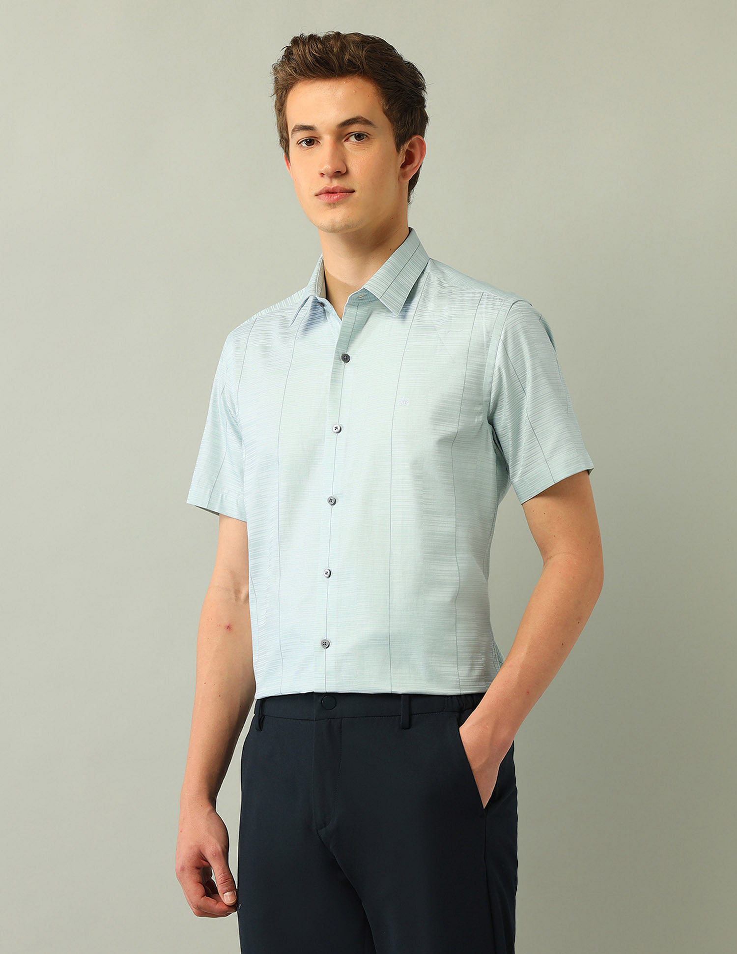 Arrow Newyork Satin Manhattan Slim Fit Shirt
