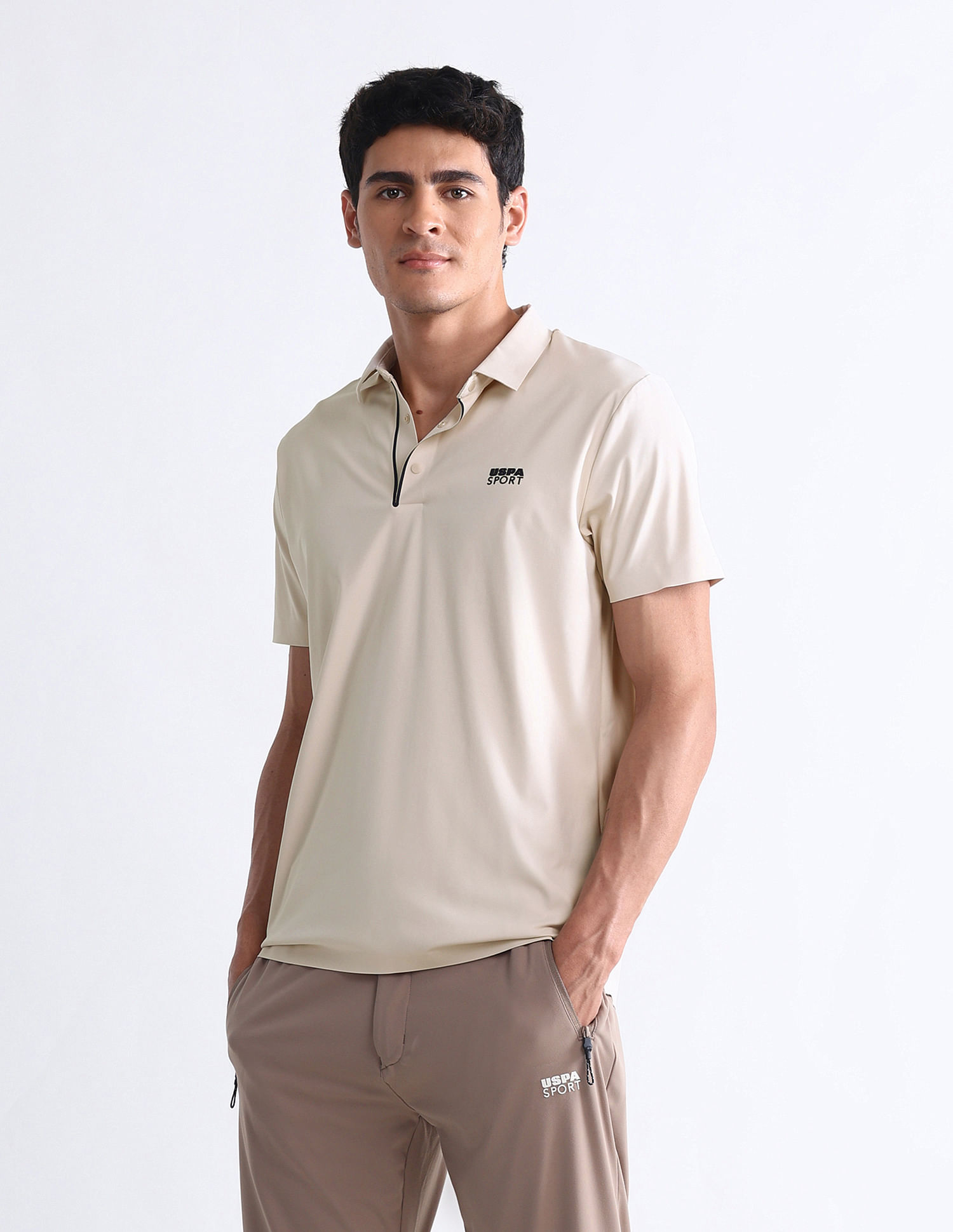 USPA Active Solid Slim Fit Polo Shirt