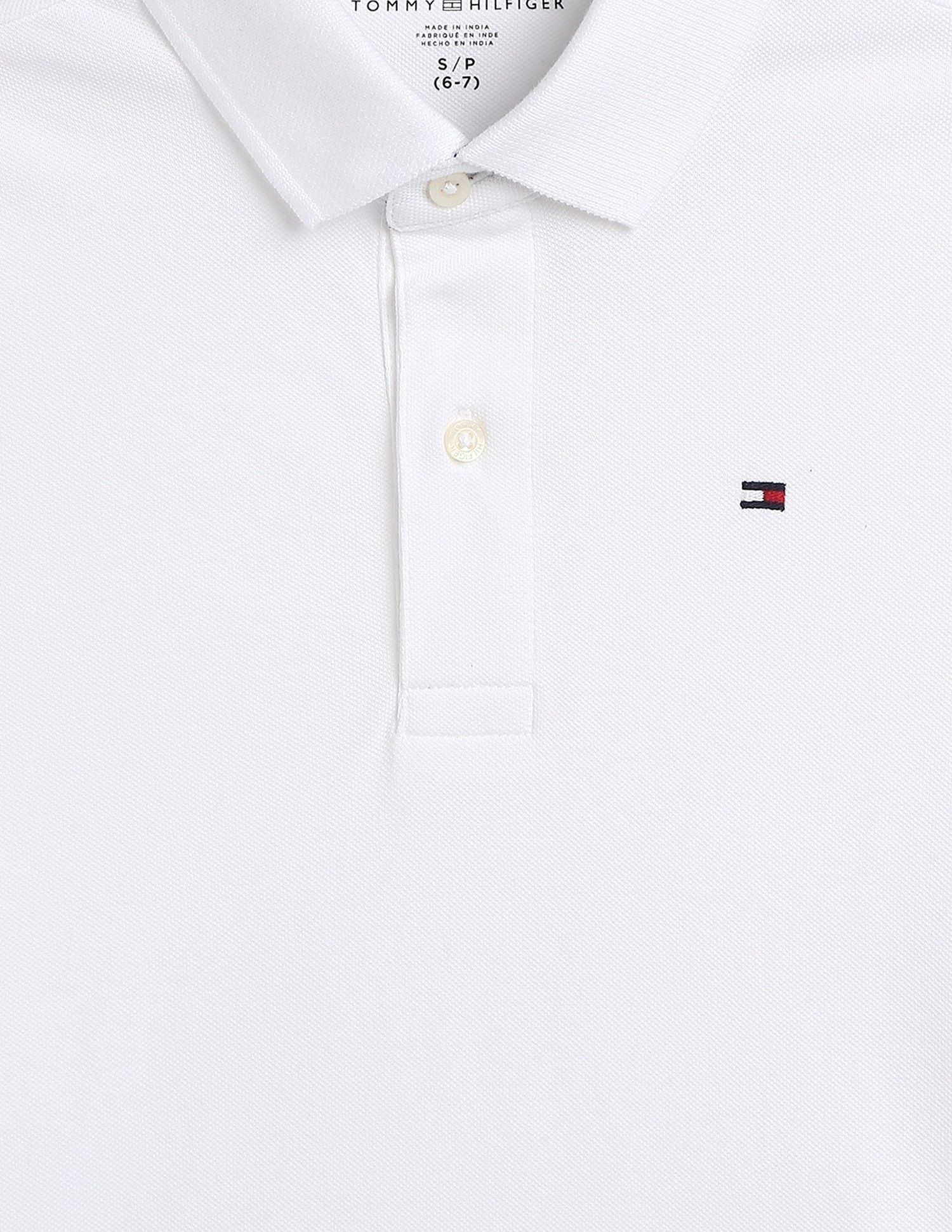 Tommy Hilfiger Kids Boys Solid Regular-Fit Cotton Polo T-Shirt