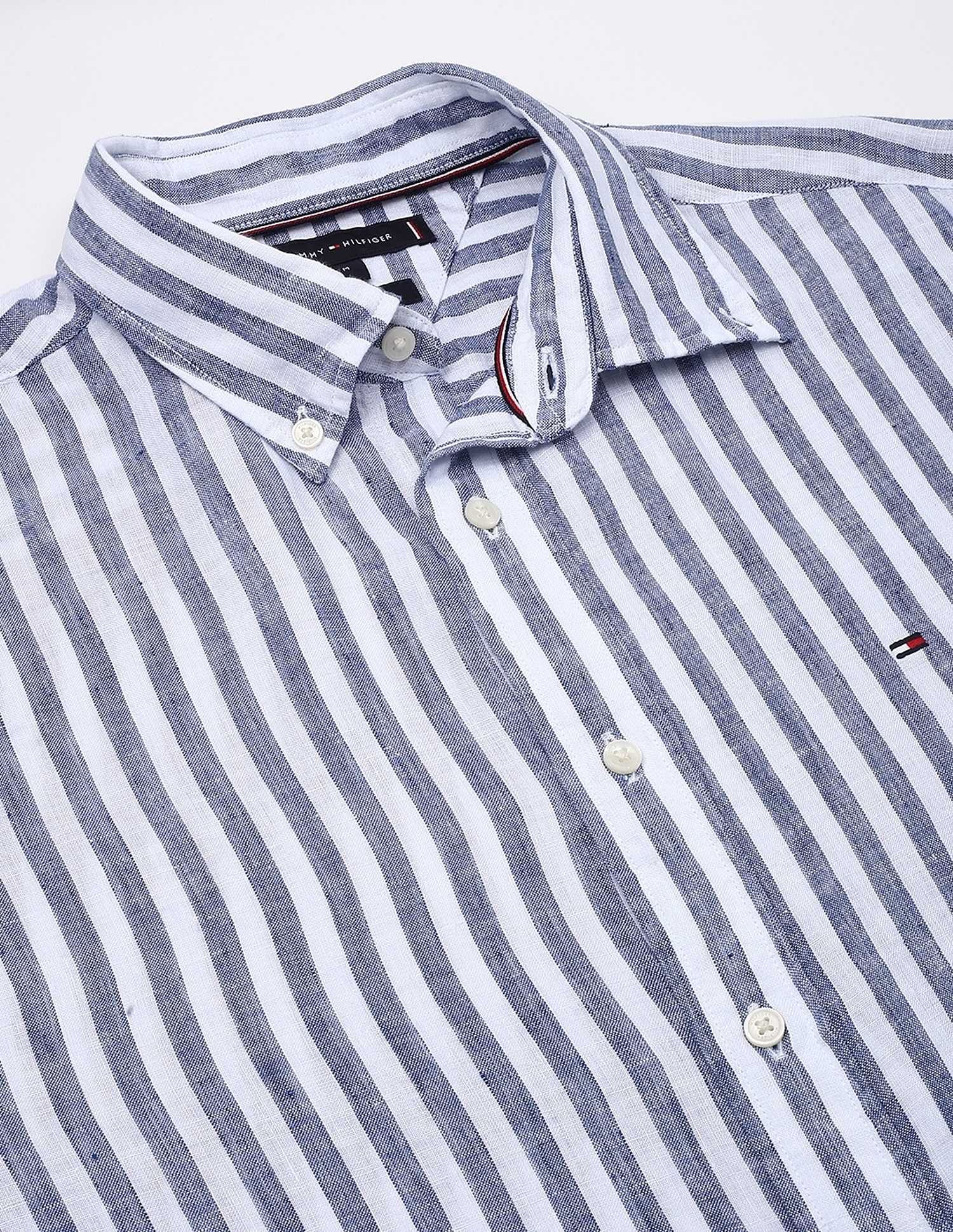 Tommy Hilfiger Striped Regular-Fit Linen Shirt