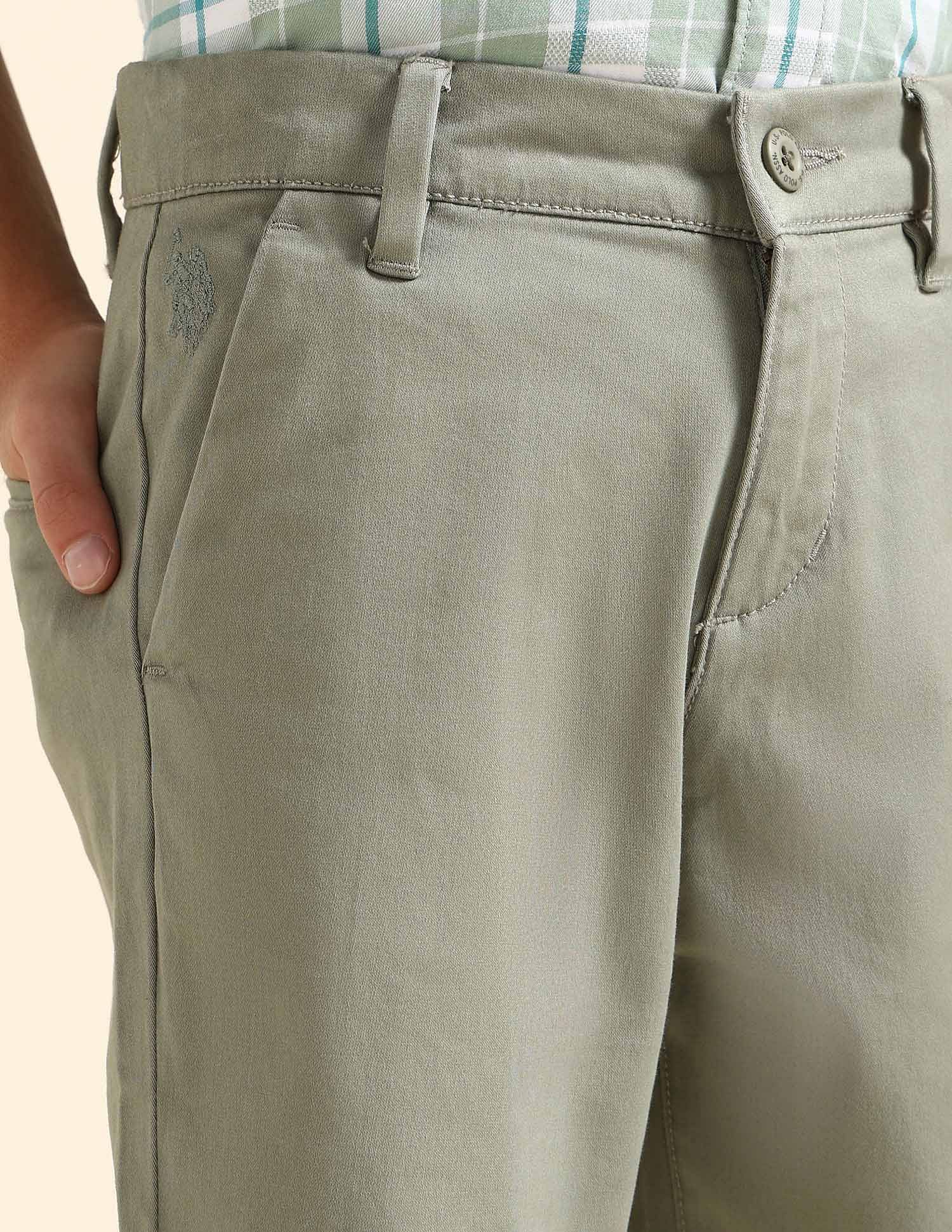 U.S. Polo Assn. Kids Boys Slim Fit Solid Trousers
