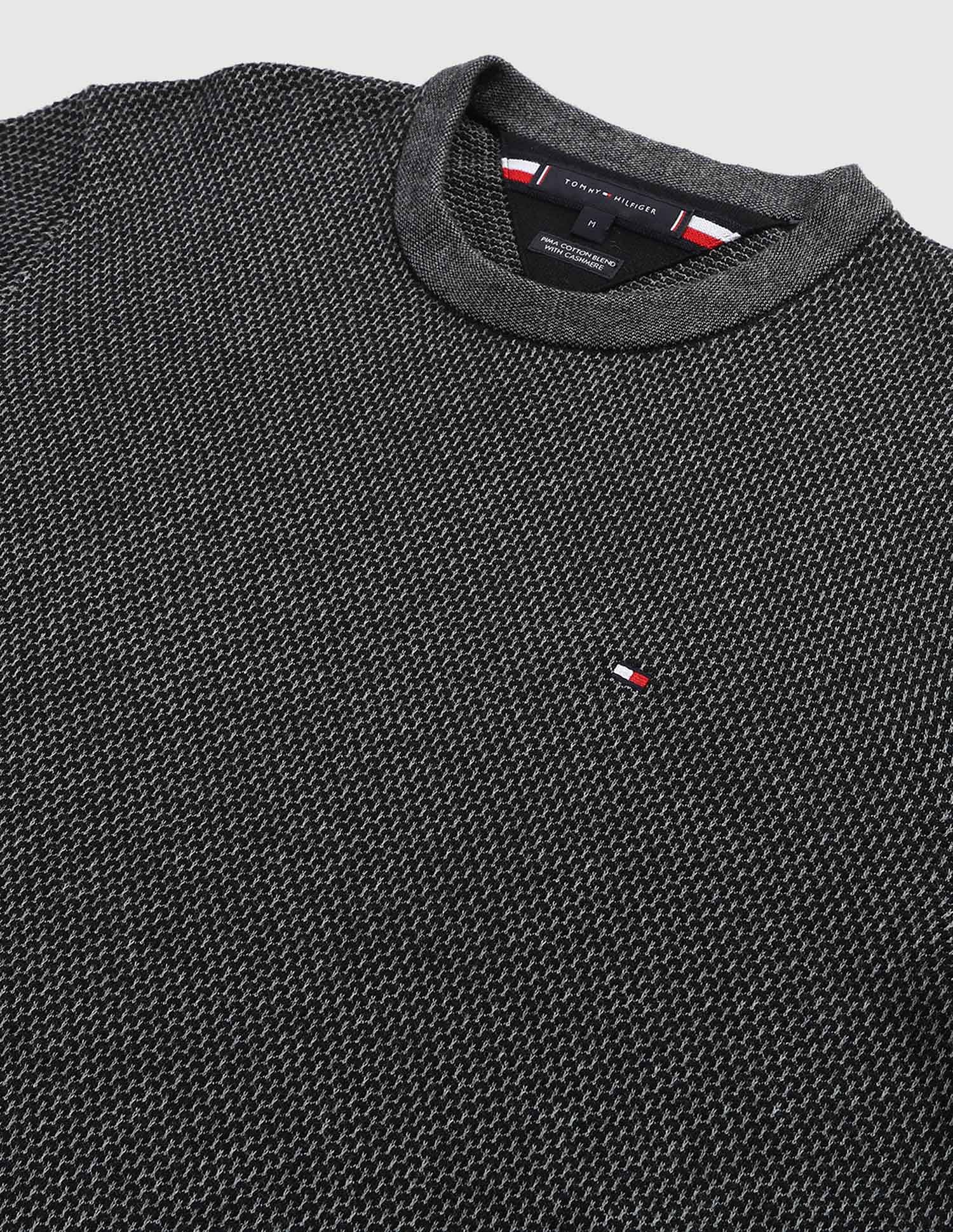 Tommy Hilfiger Pima Organic Cotton Cash 2 Tone Sweater