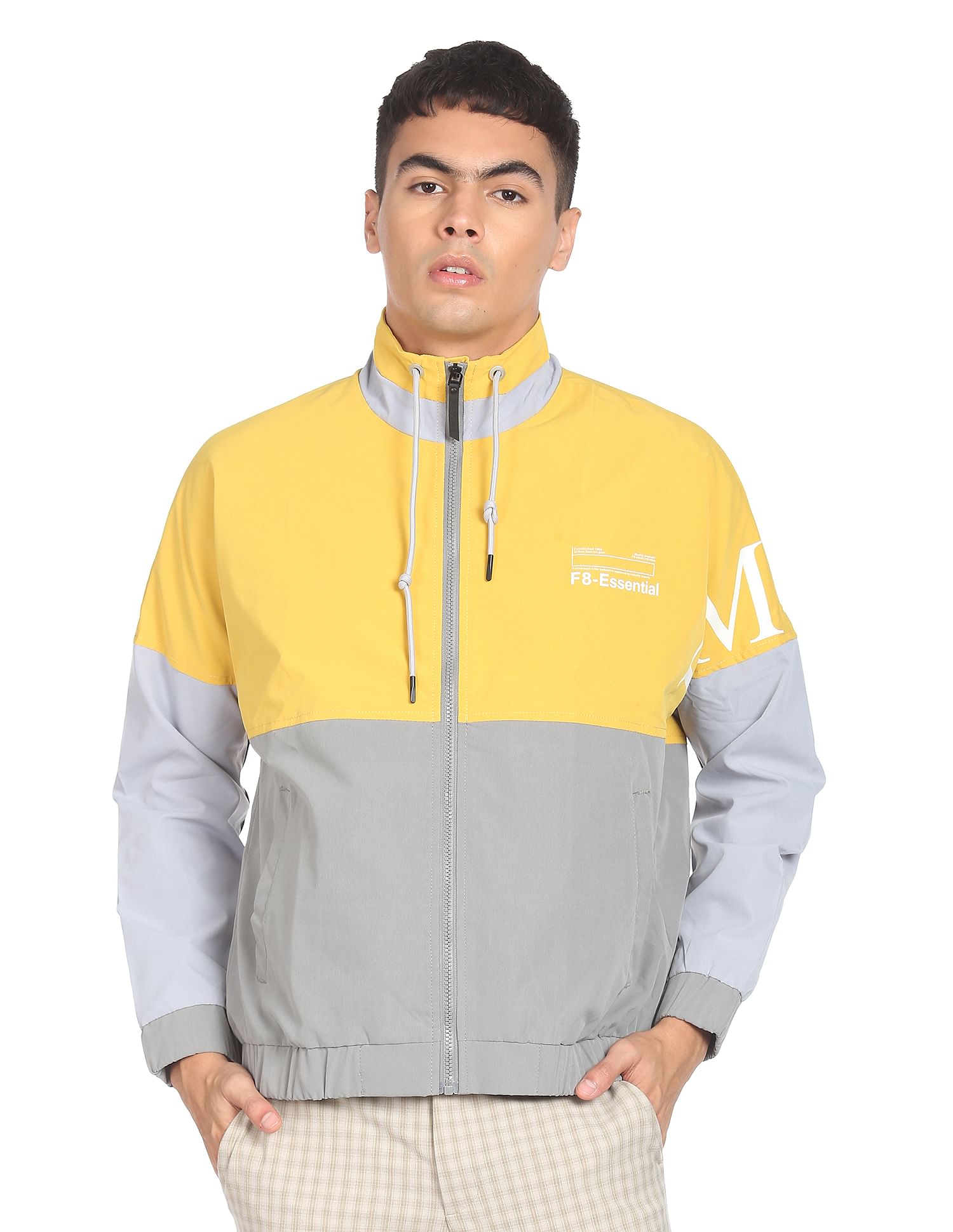 Flying Machine Colour Block Zip Up Jacket