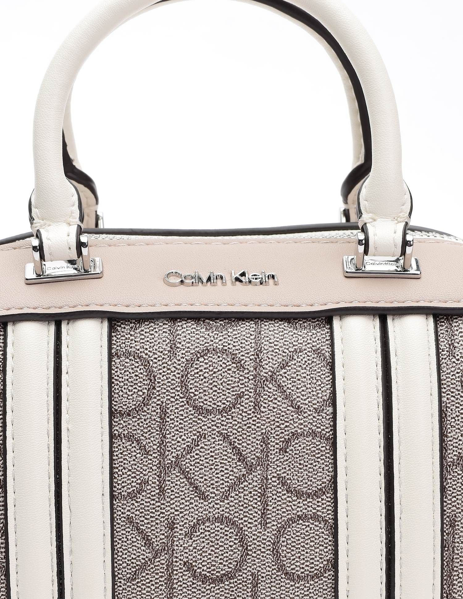 Calvin Klein Logo Beige Pvc Handbag