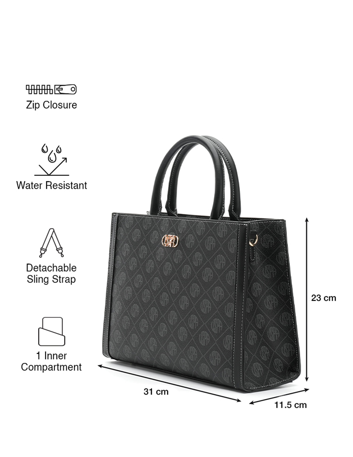 U.S. Polo Assn. Bernice Monogram Satchel Bag