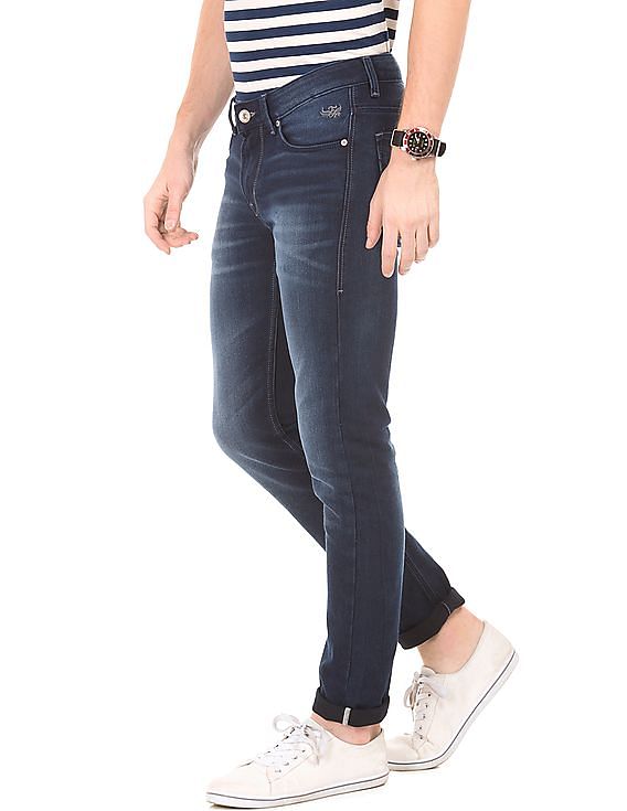Flying Machine Whiskered Skinny Fit Jeans