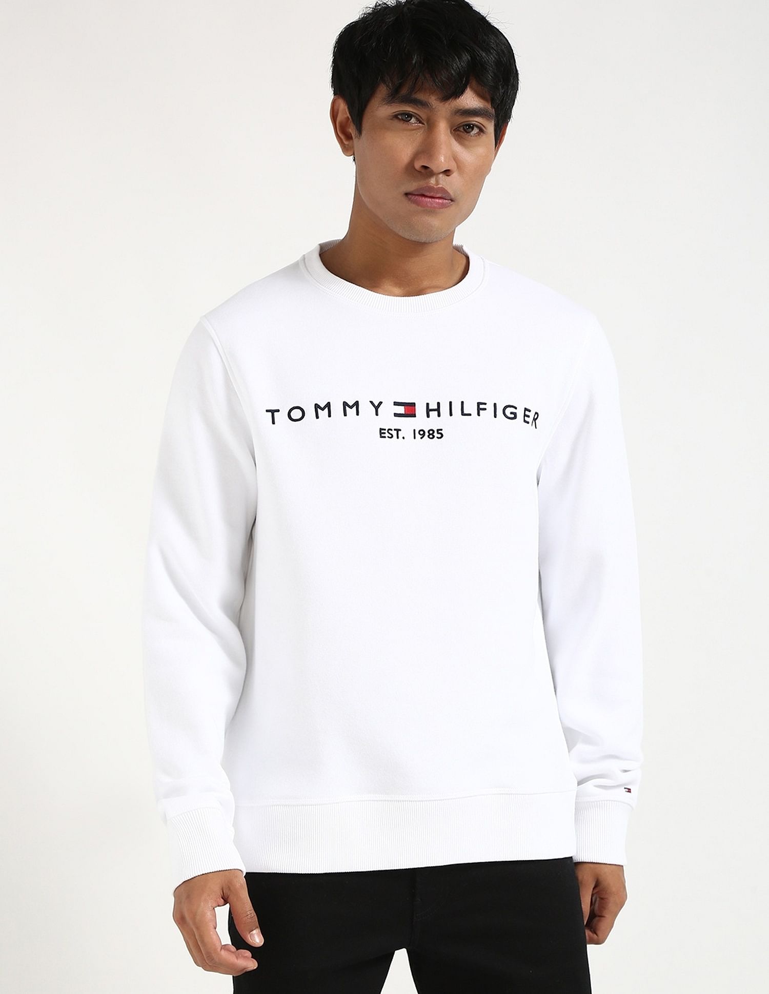 Tommy Hilfiger Embroidered Logo Regular-Fit Cotton Sweatshirt