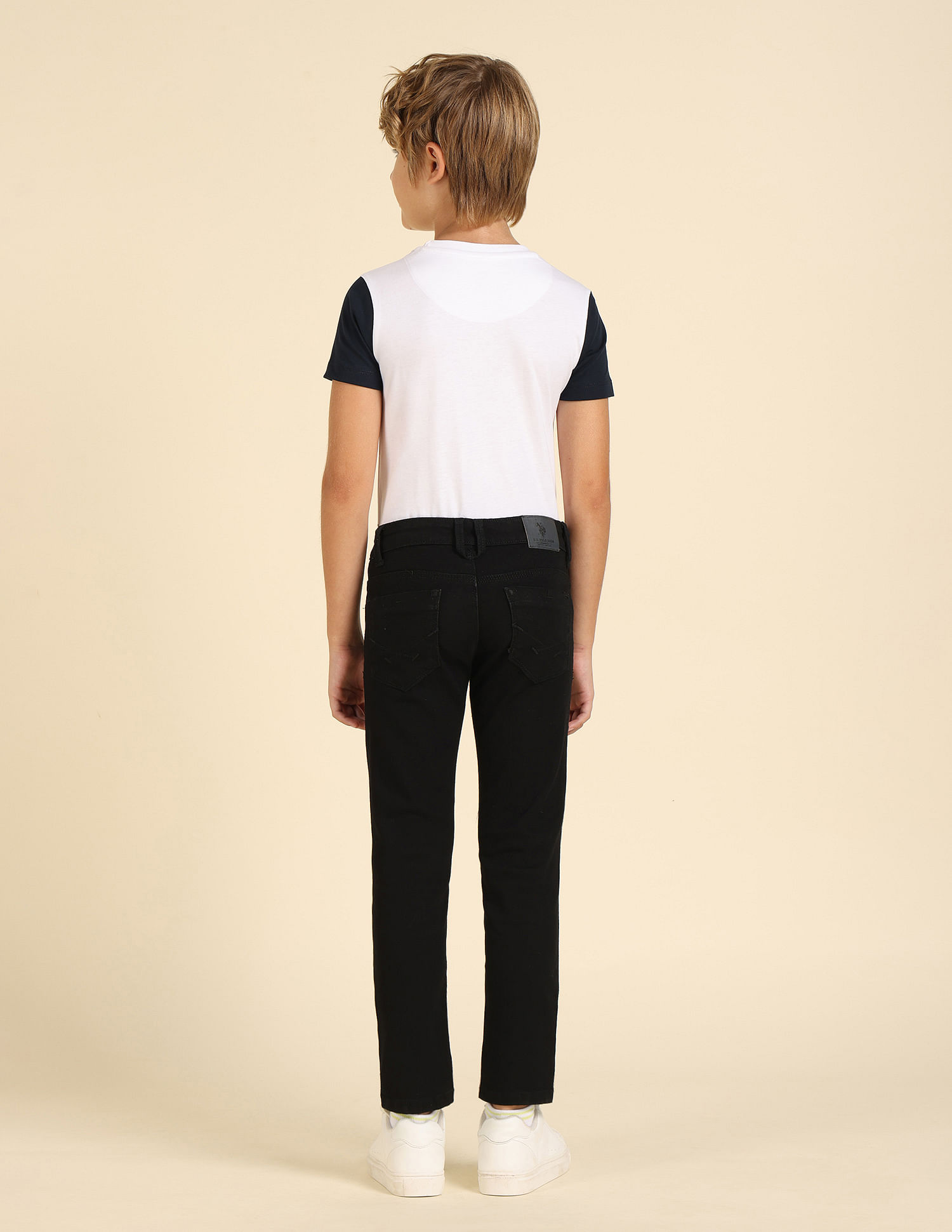 U.S. Polo Assn. Kids Boys Mid Rise Slim Fit Clean Look Jeans