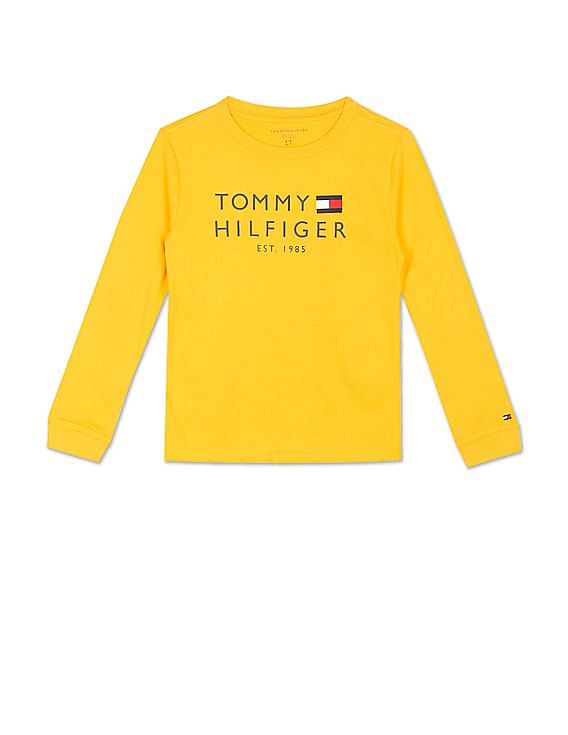 Buy Tommy Hilfiger Kids Boys Yellow Long Sleeve Printed T Shirt