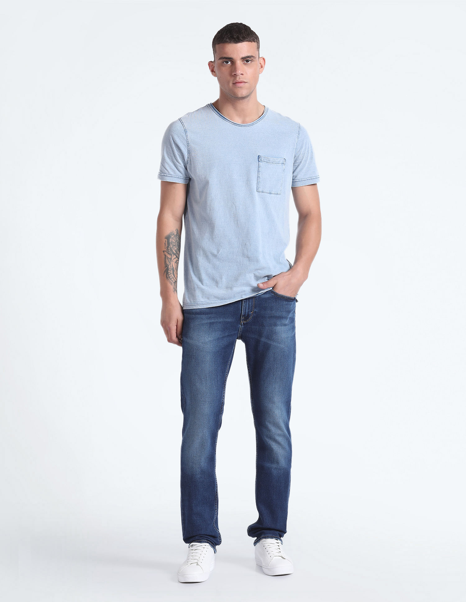 Flying Machine Freddie Slim Straight Stone Wash Jeans