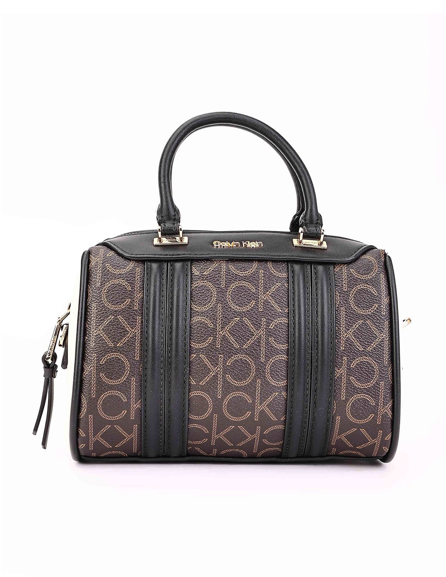 Calvin Klein Logo Brown Pvc Handbag