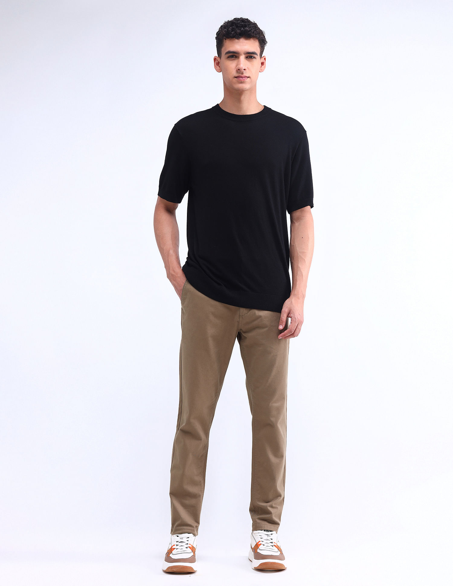 Flying Machine Slash Slim Tapered Solid Trousers