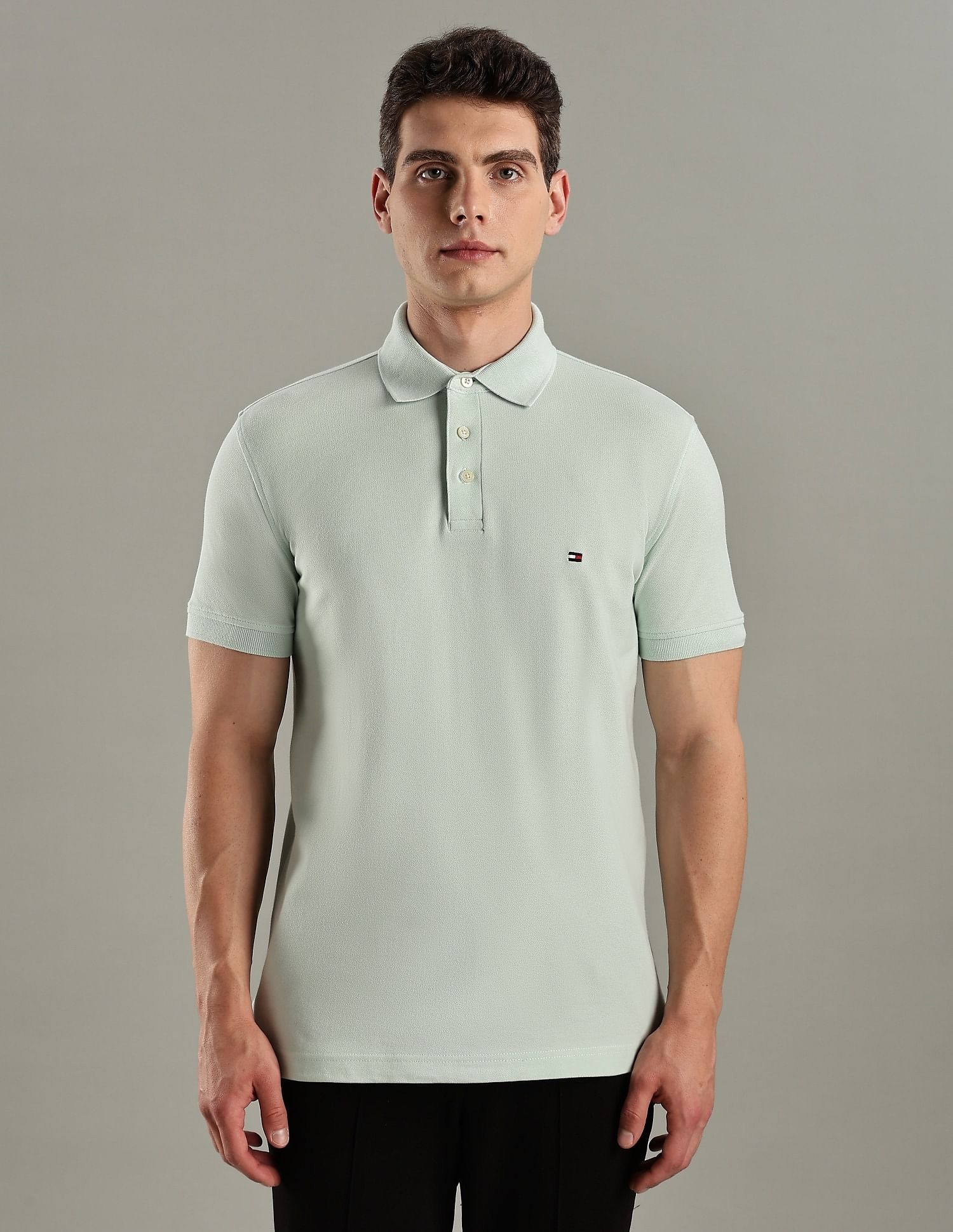 Tommy Hilfiger Solid Slim-Fit Cotton Polo T-Shirt