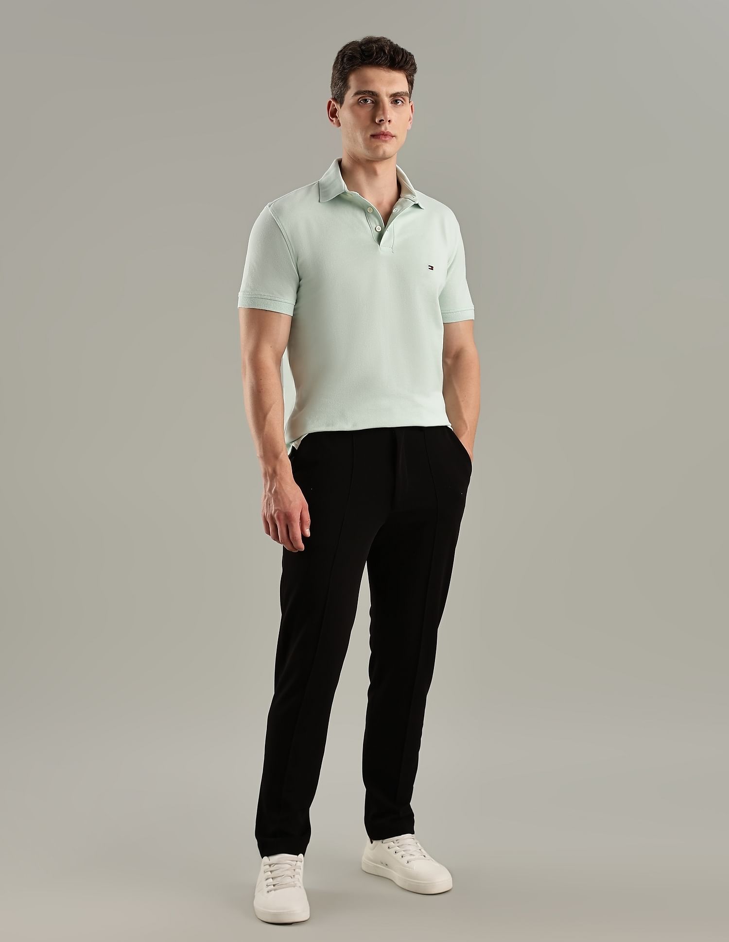 Tommy Hilfiger Solid Slim-Fit Cotton Polo T-Shirt
