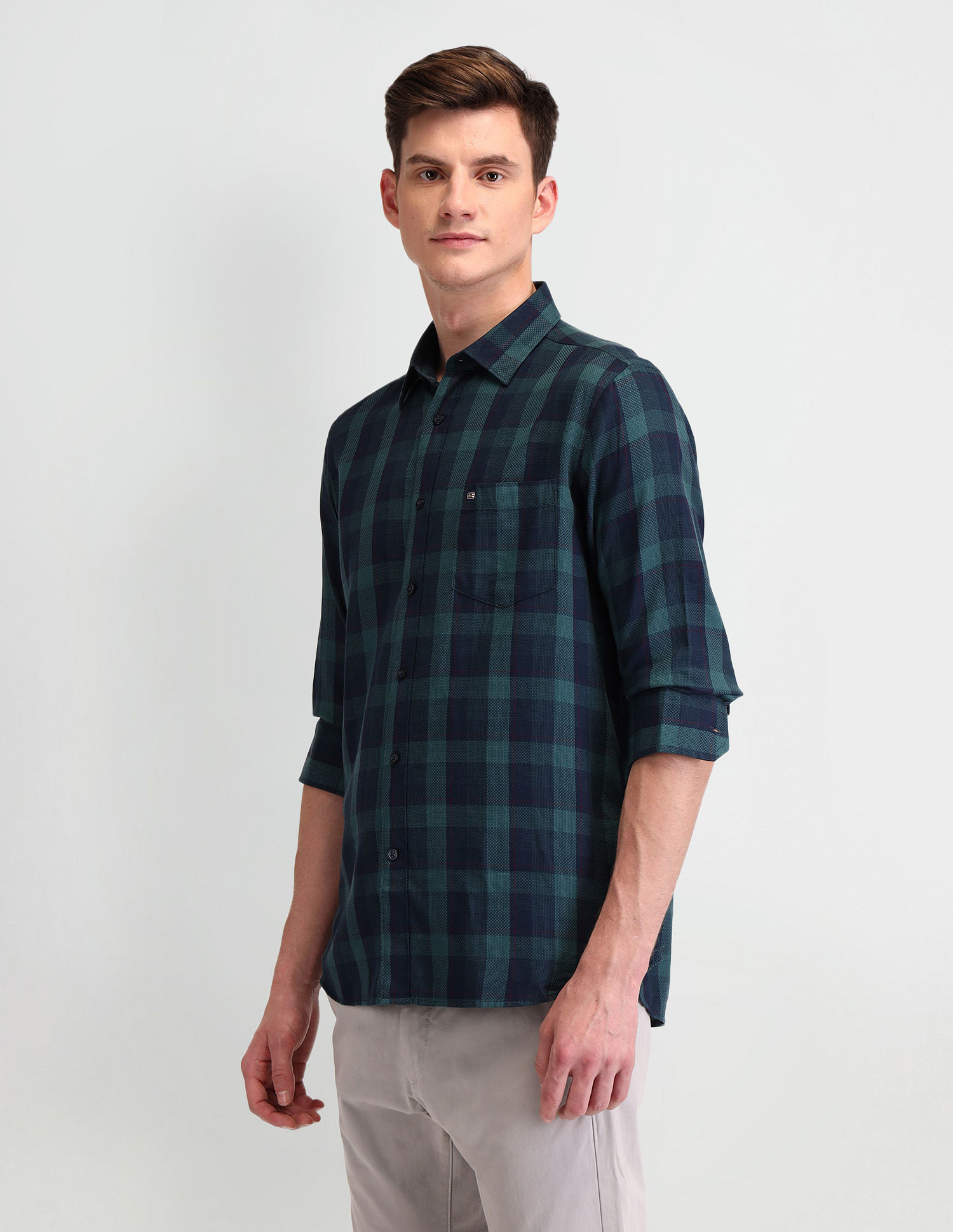 Arrow Sport Tailored Fit Buffalo Checks Shirt