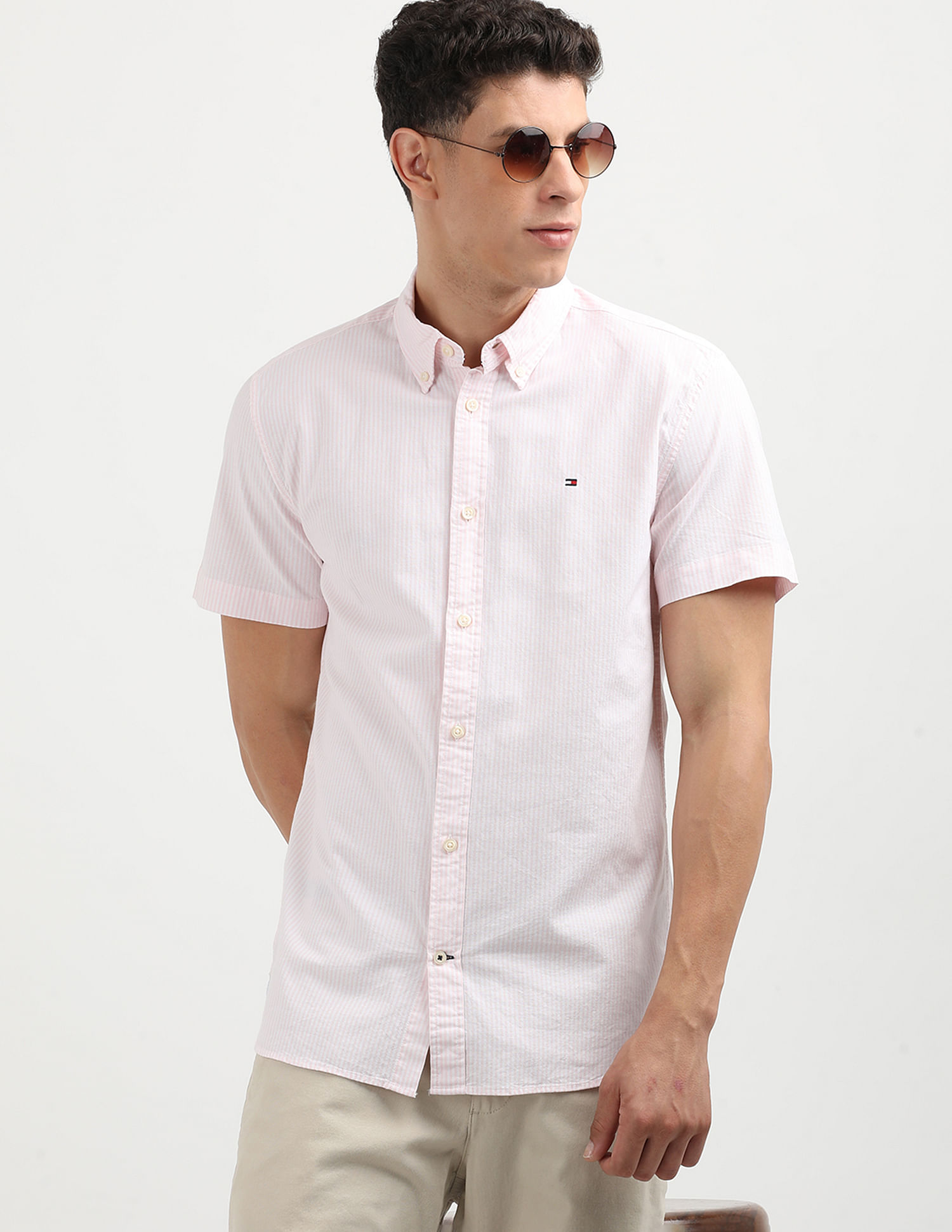 Tommy Hilfiger Stretch Short Sleeve Oxford Shirt