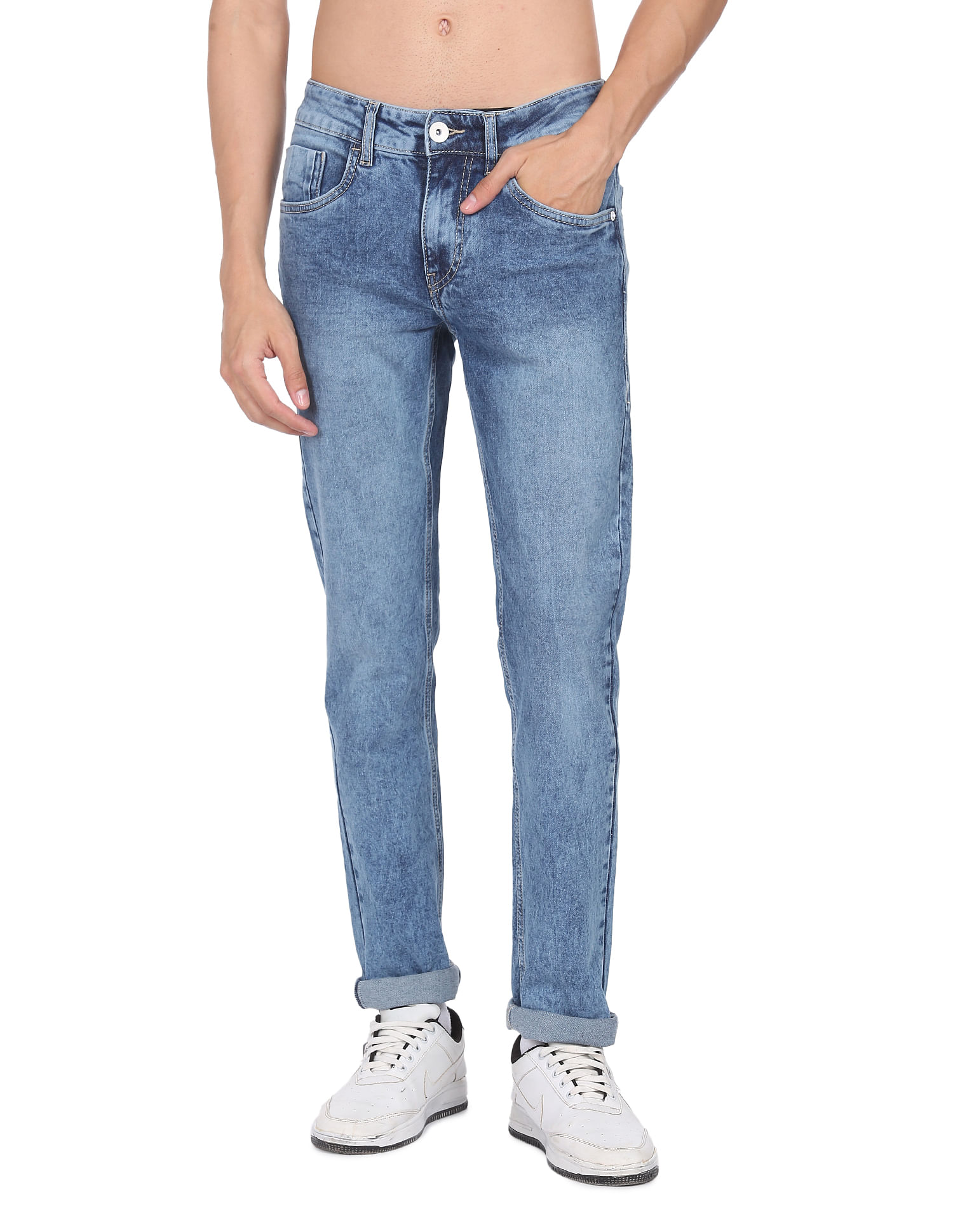 Flying Machine Acid Wash Jackson Skinny Fit Jeans
