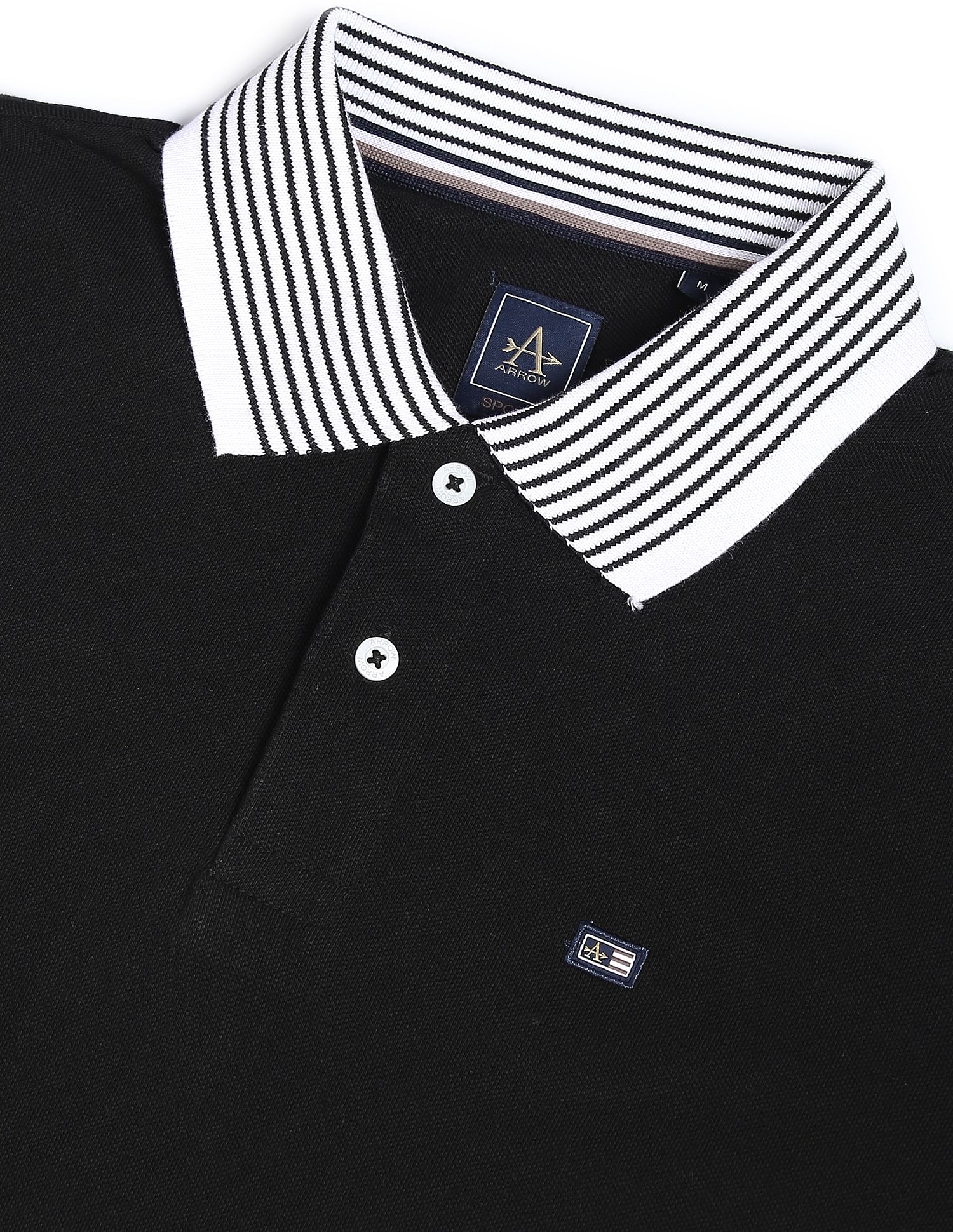 Arrow Sports Contrast Collar Pique Polo Shirt