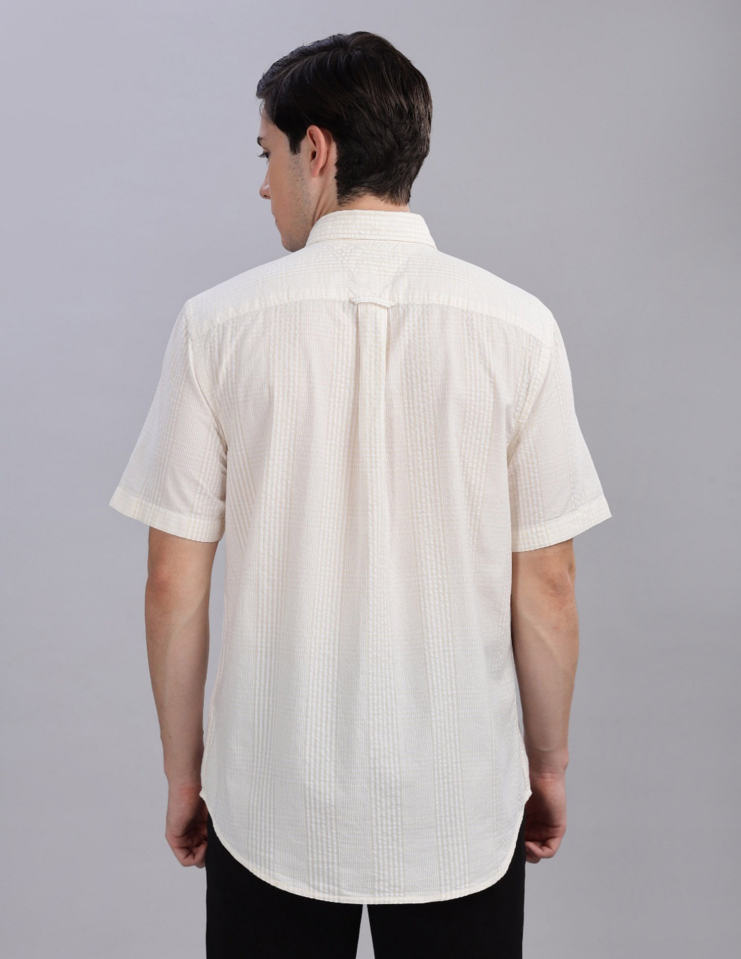 Tommy Hilfiger Striped Regular Fit Plain Woven Shirt