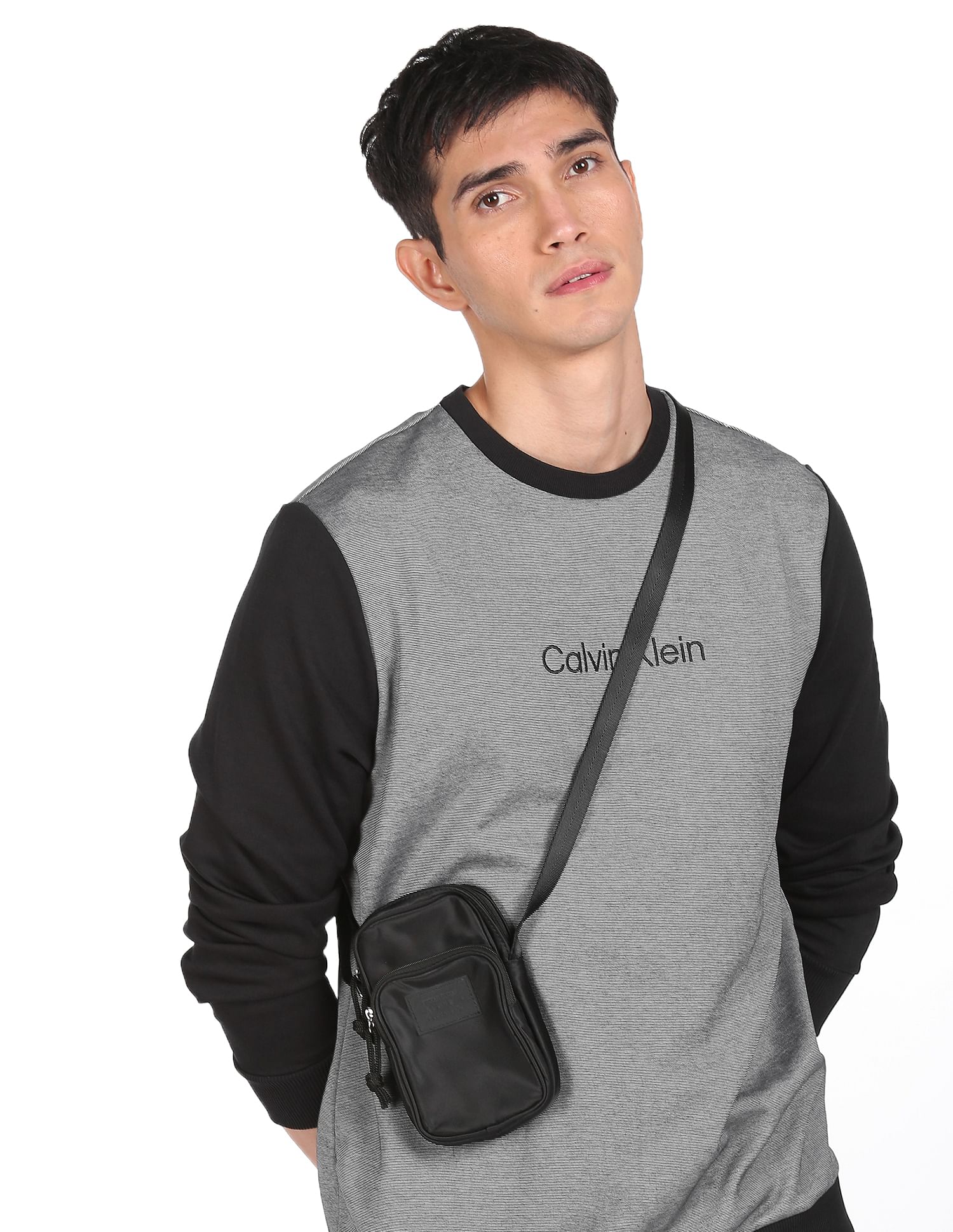 Calvin klein side stripe sweatshirt best sale