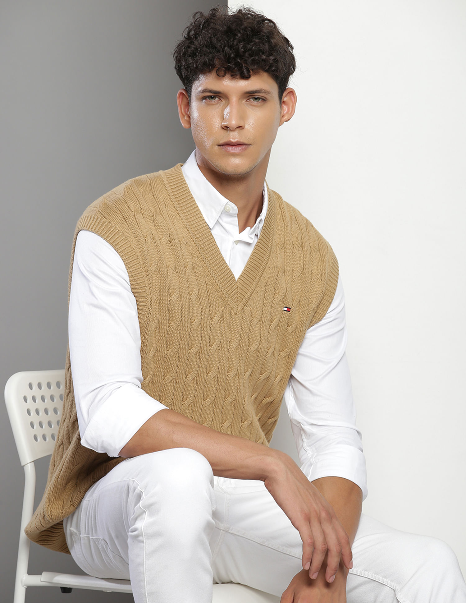 Buy Tommy Hilfiger Relaxed Fit Sleeveless Sweater