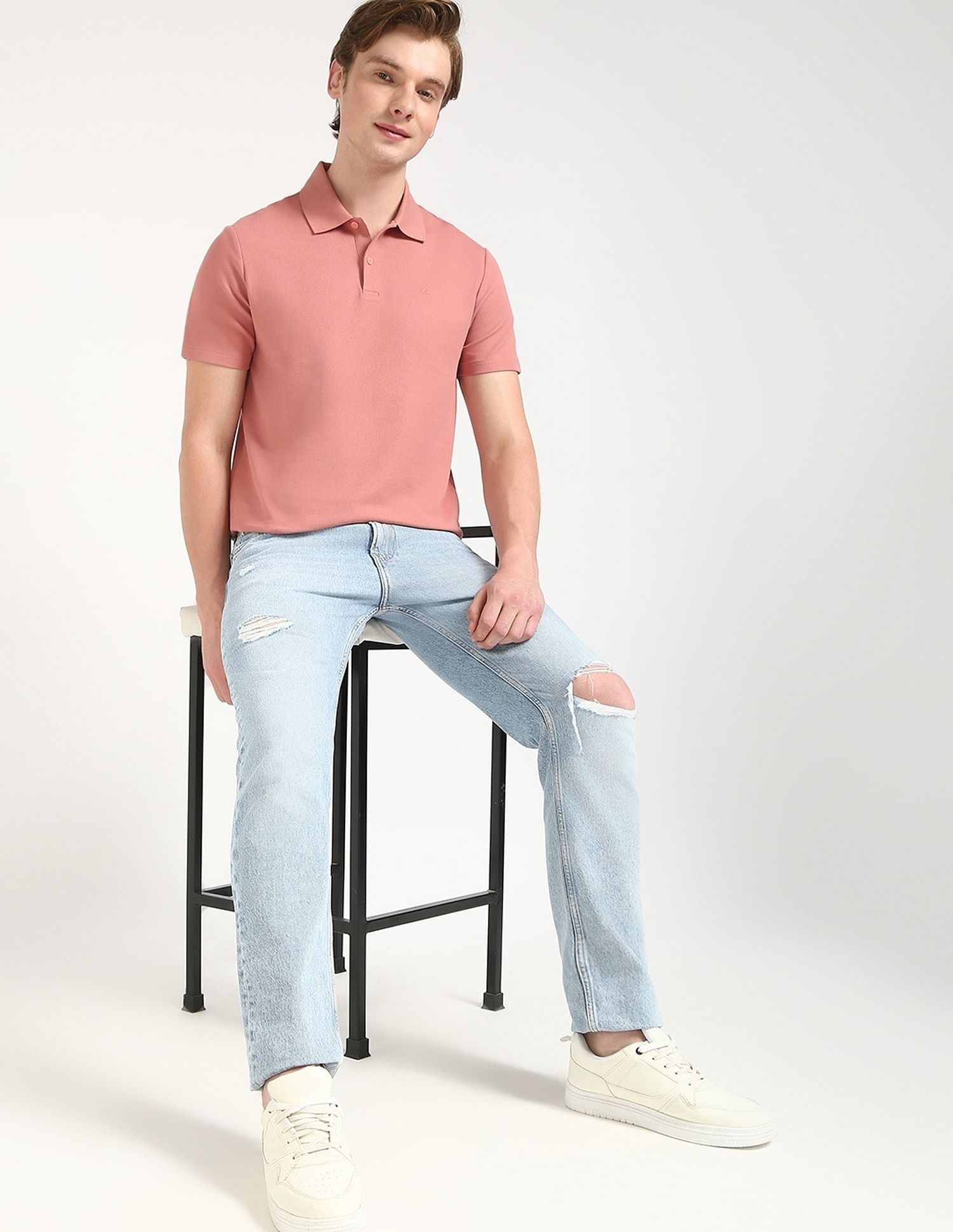 Calvin Klein Jeans Mens Regular Solid Polo Shirt