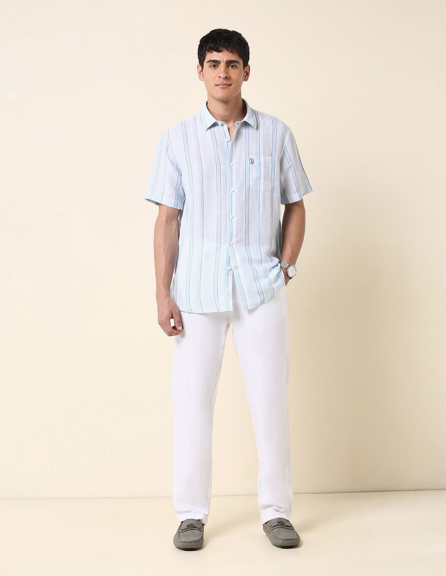 U.S. Polo Assn. Tailored Fit Vertical Striped Shirt