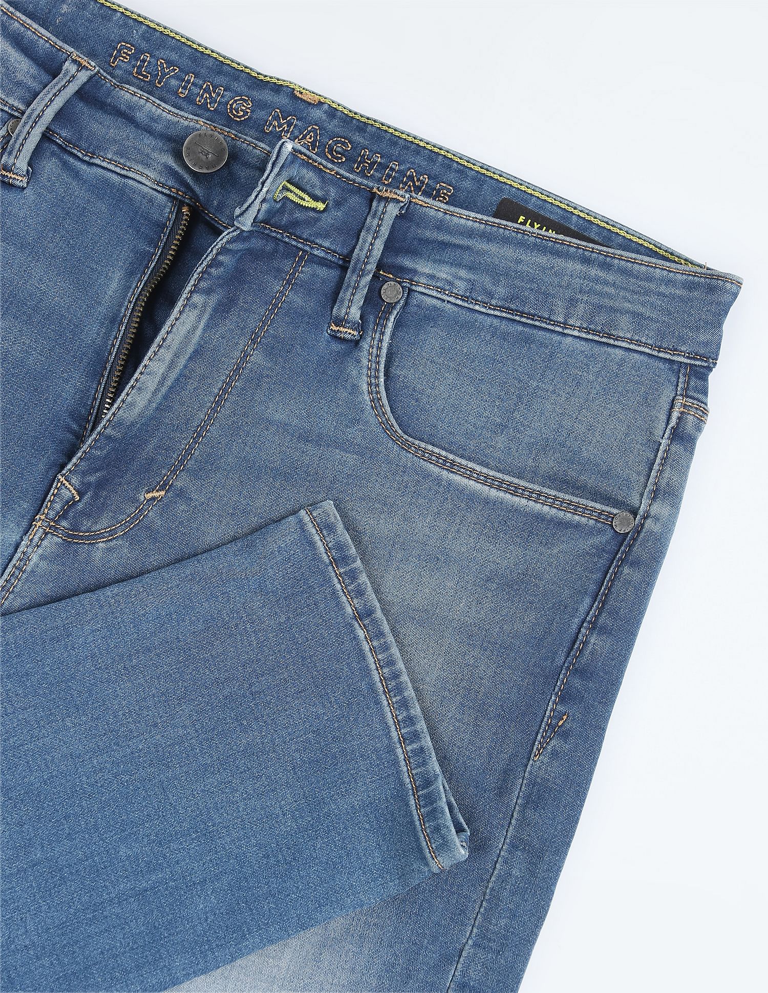 Flying Machine Slash Slim Tapered Fit Jeans