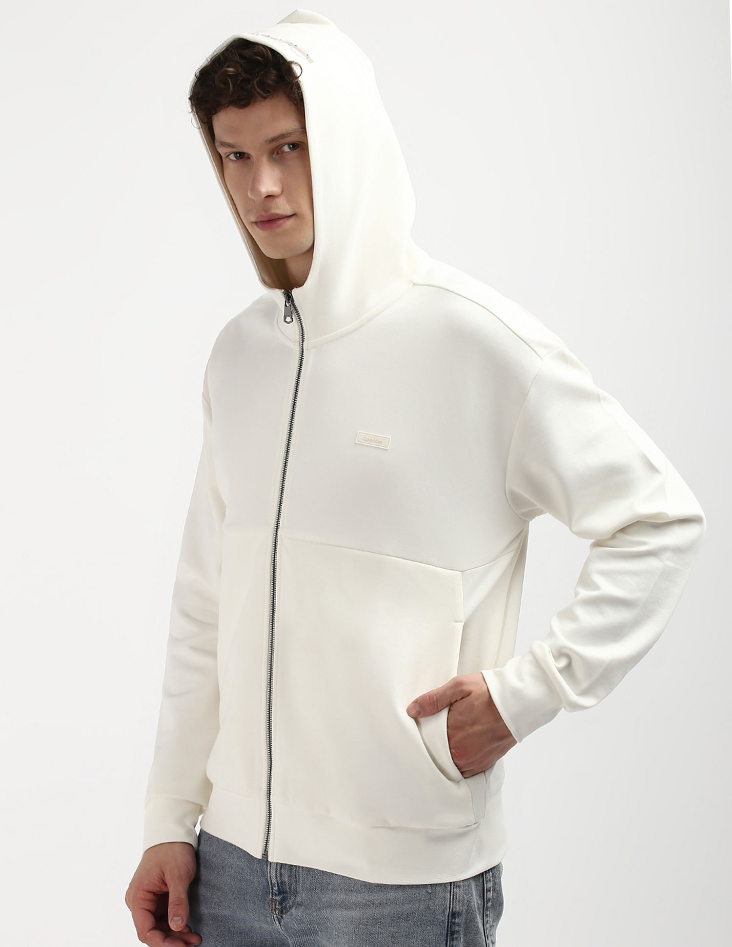 Calvin Klein Colour Embossed Logo Zip Through Sweatshirt