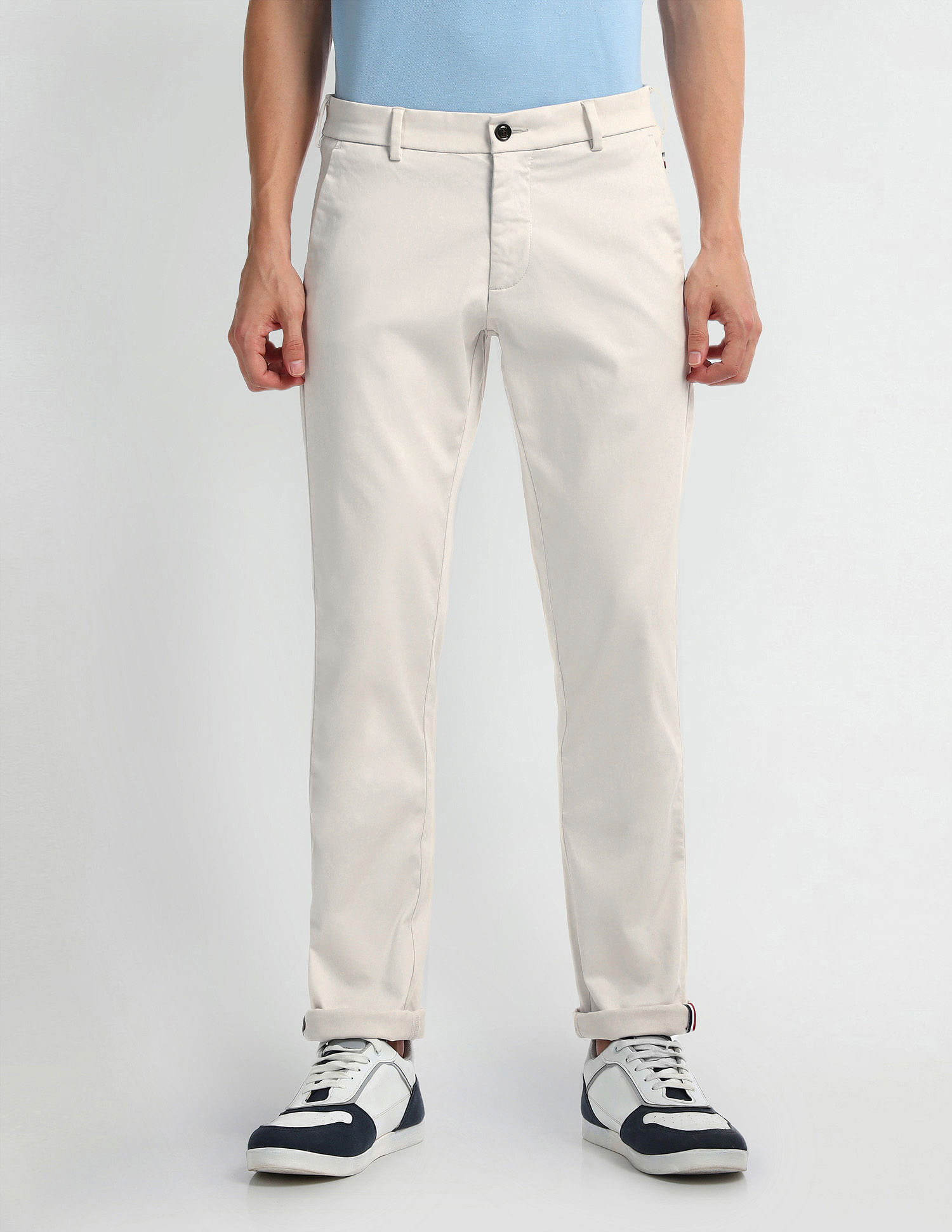 Arrow Sports Mid Rise Solid Trousers