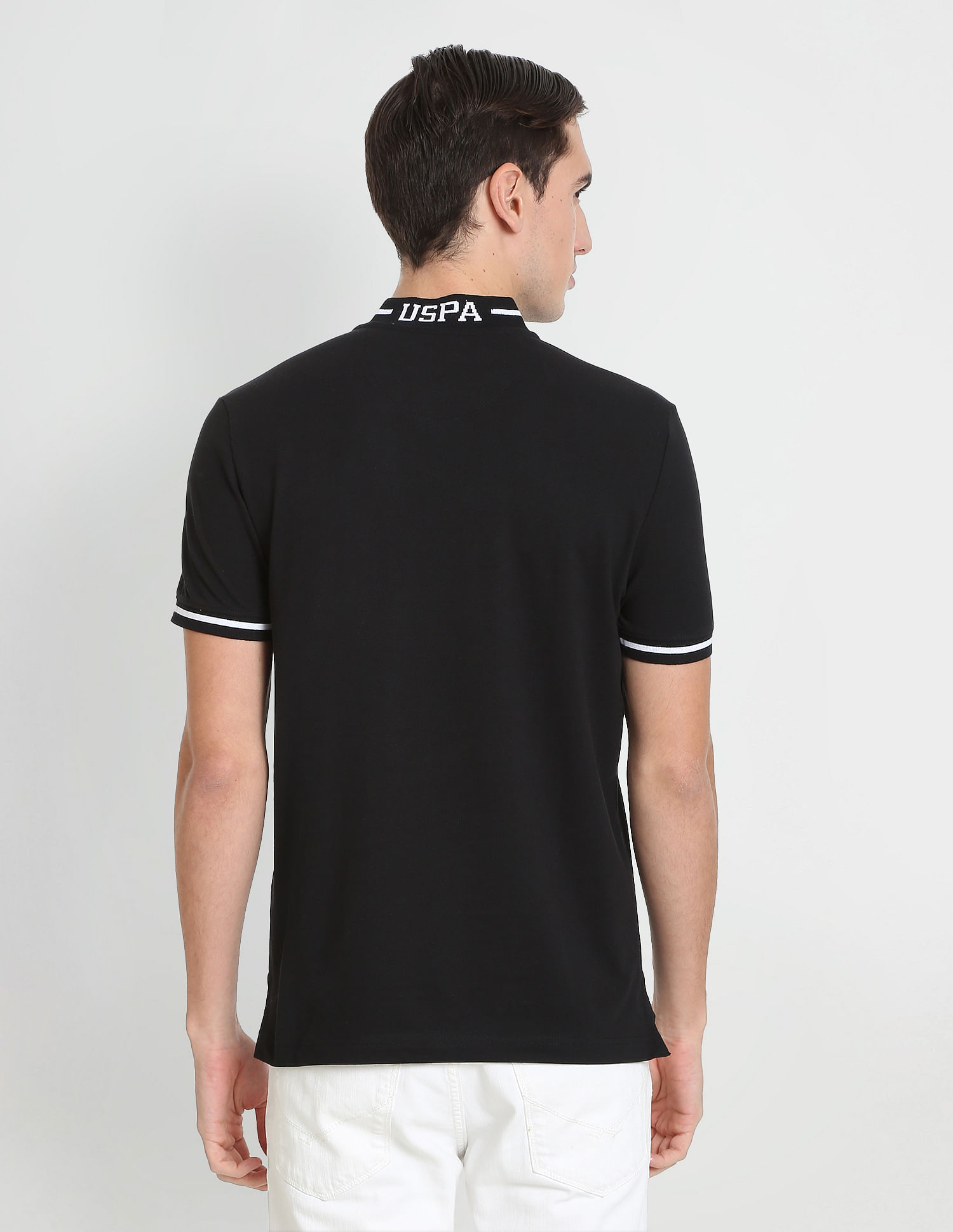 U.S. Polo Assn. Denim Co. Stand Collar Stretchable Polo Shirt