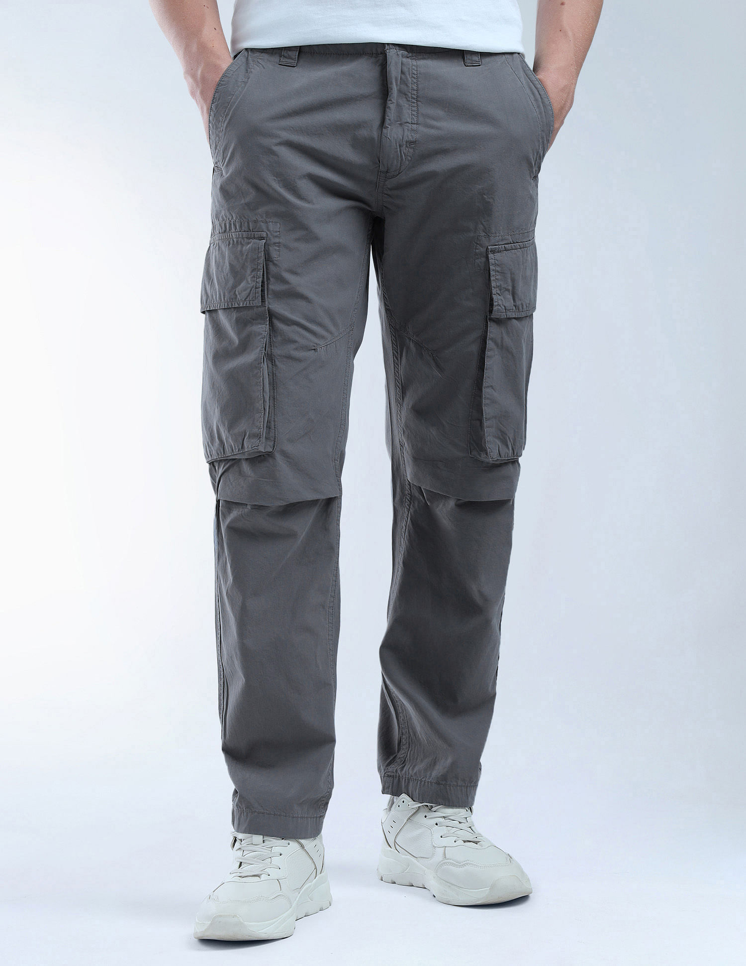 Flying Machine Relaxed Tapered Fit Pure Cotton Cargo