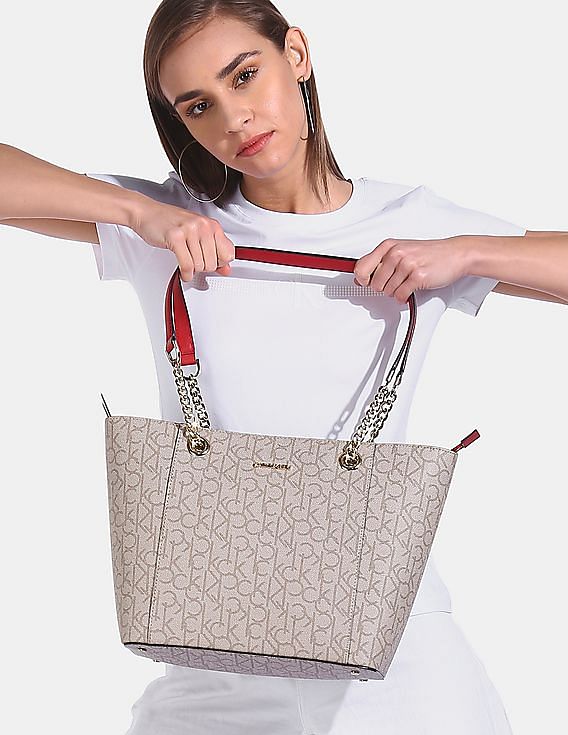 Calvin Klein Hayden Saffiano Chain Tote Bag, Luxury, Bags