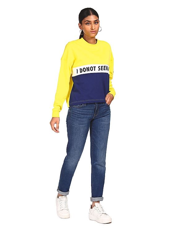 colour block sweatshirt womens