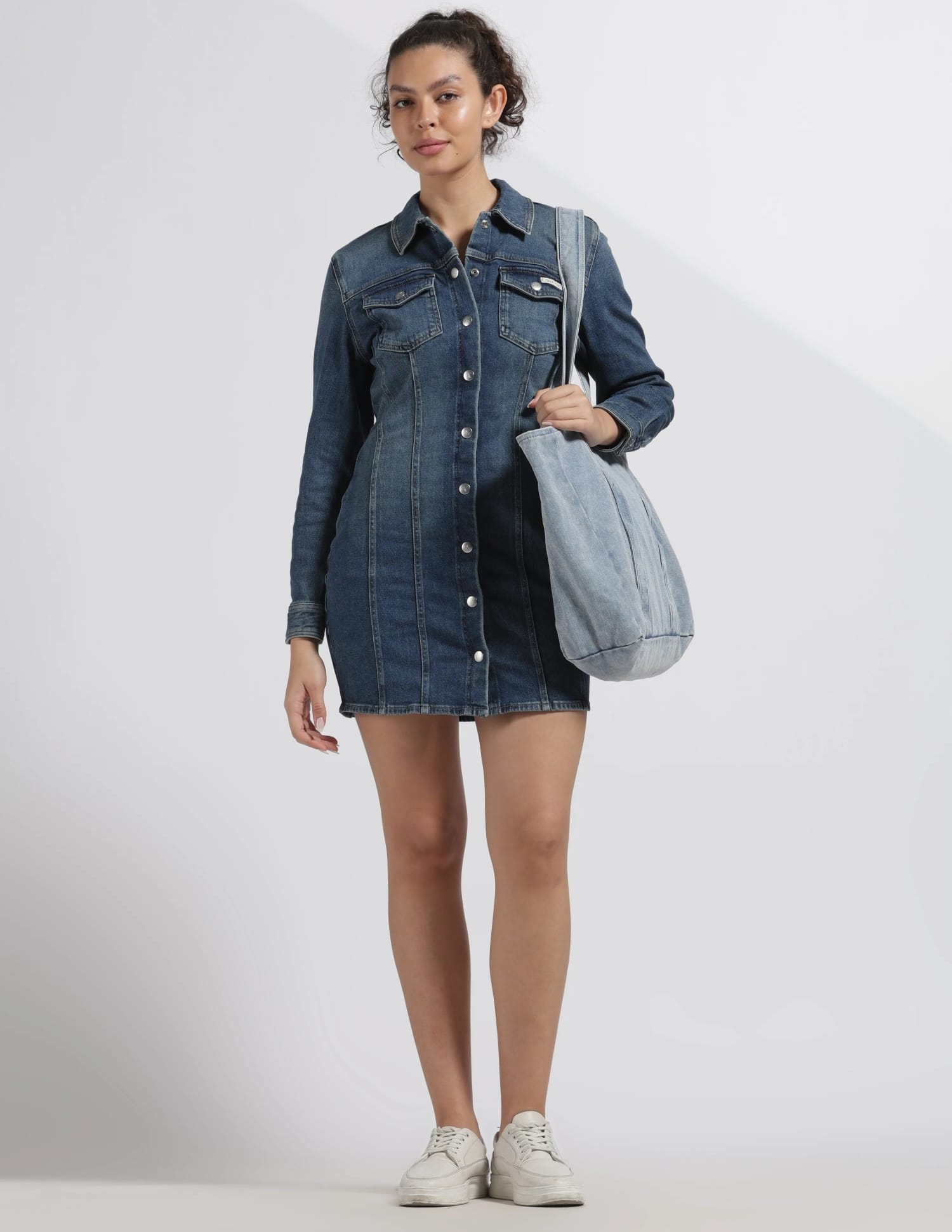 calvin klein blue jean dress Calvin Klein Baby Girls Lightweight Denim Dress in Blue