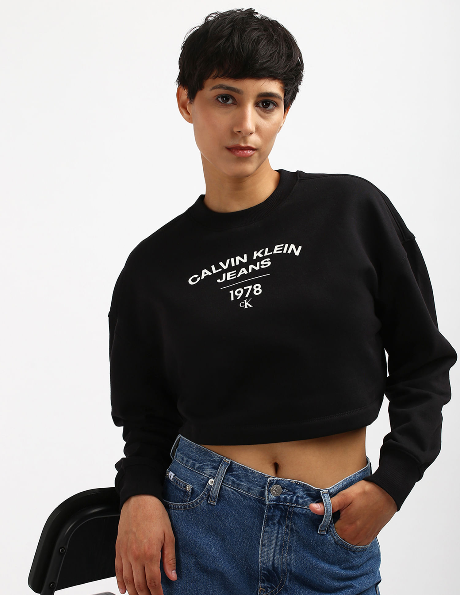 Calvin Klein Varsity Logo Crew Neck Sweatshirt