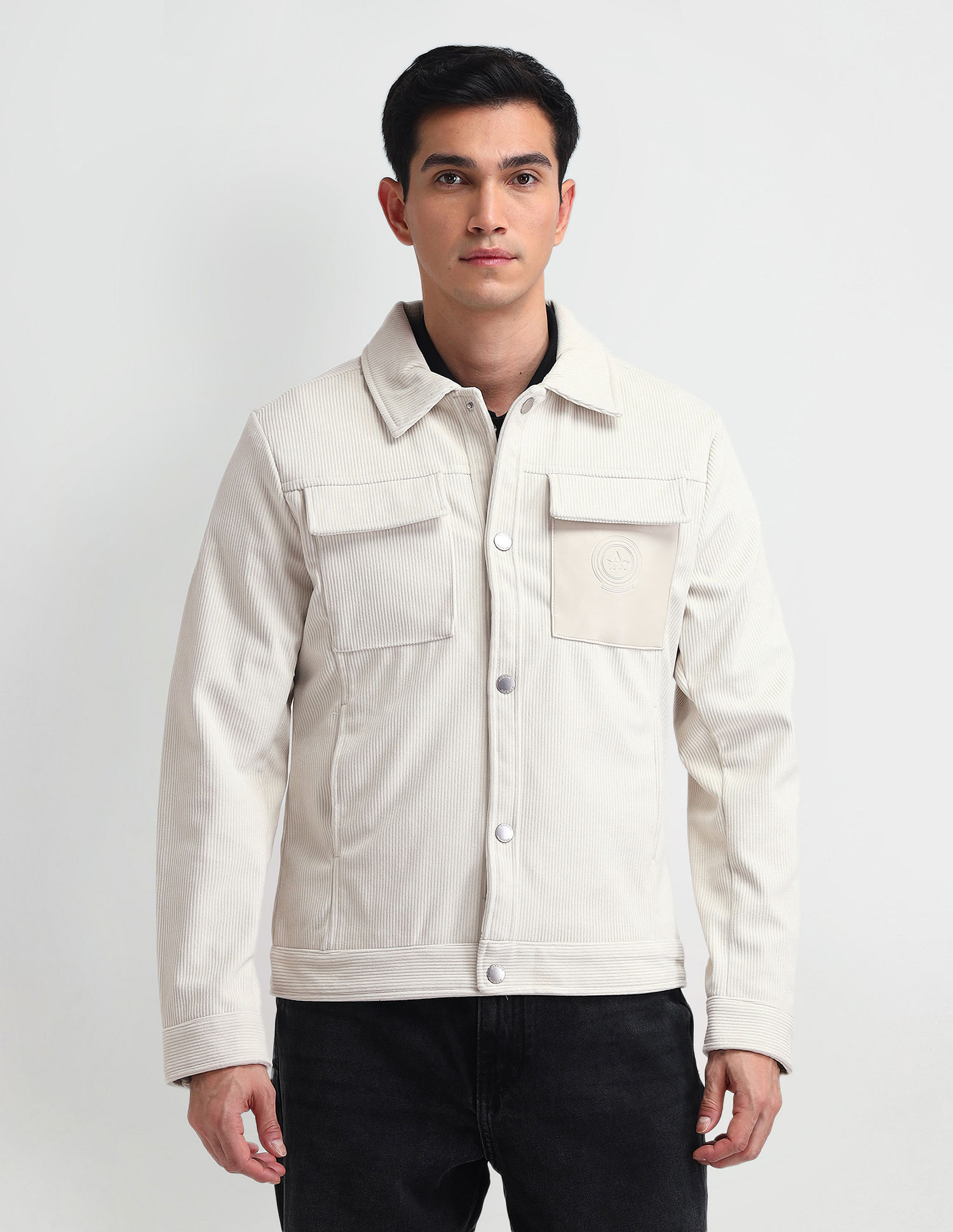 Arrow Sport Corduroy Trucker Solid Jacket
