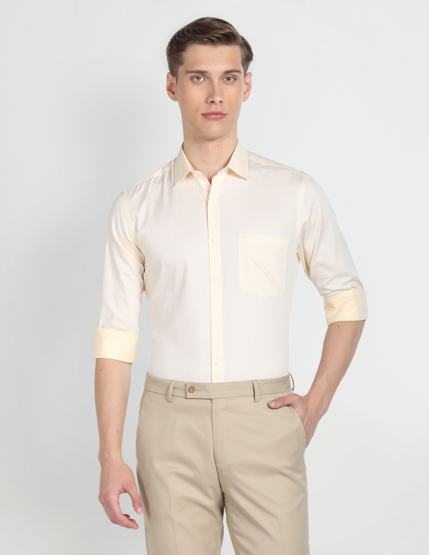Arrow Geometric Pattern Dobby Shirt