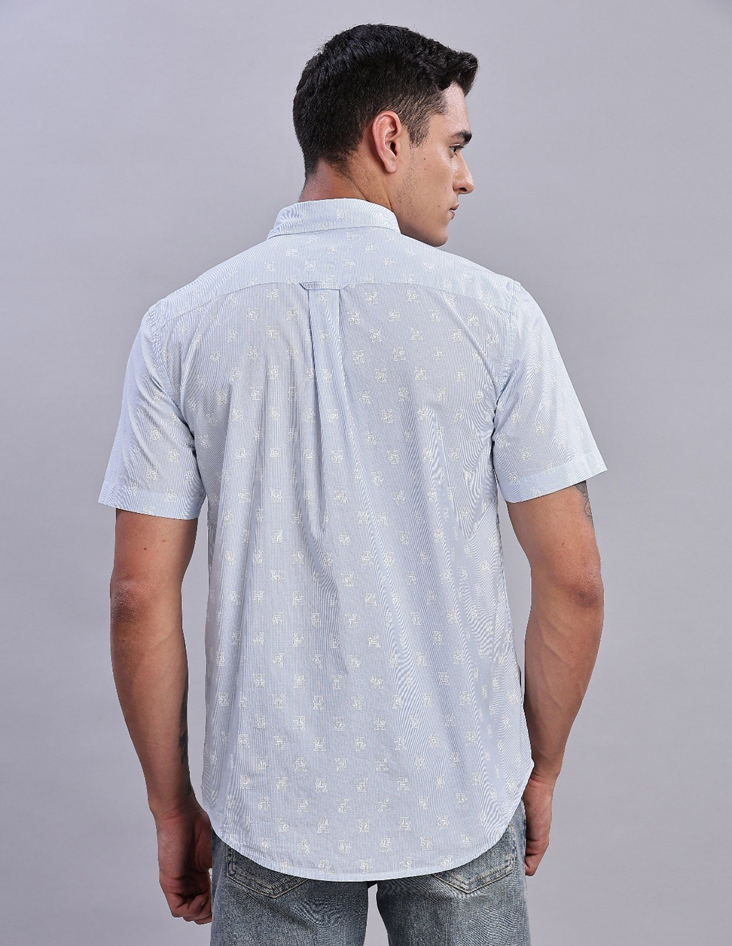 Tommy Hilfiger Printed Regular Fit Plain Woven Shirt