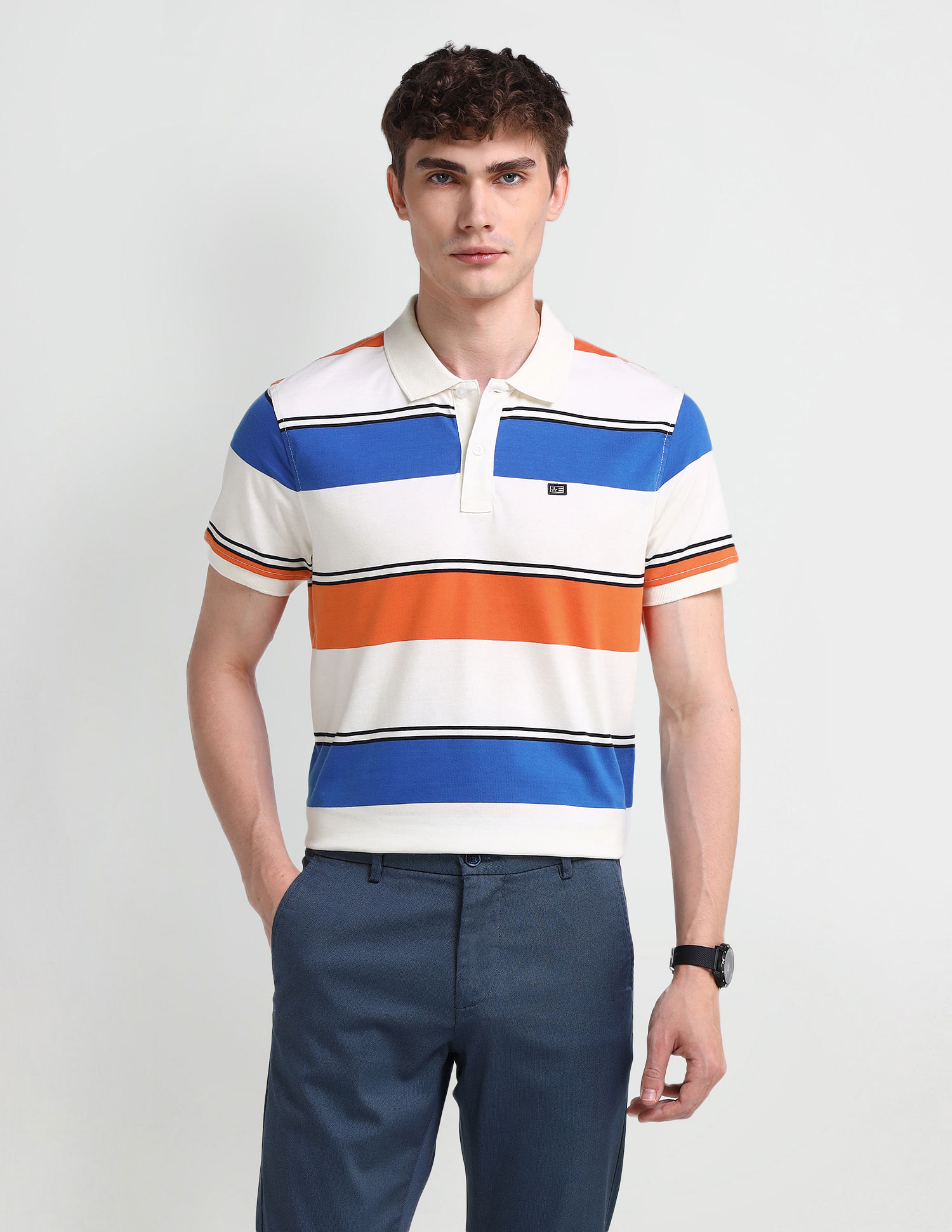 Arrow Sport Horizontal Striped Regular Polo Shirt