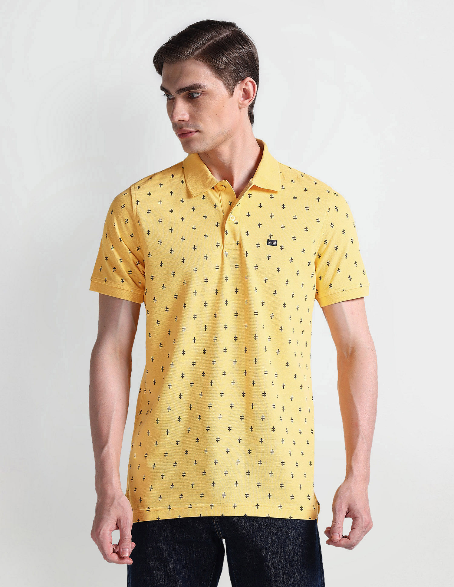 Arrow Sports Geometric Print Regular Polo Shirt