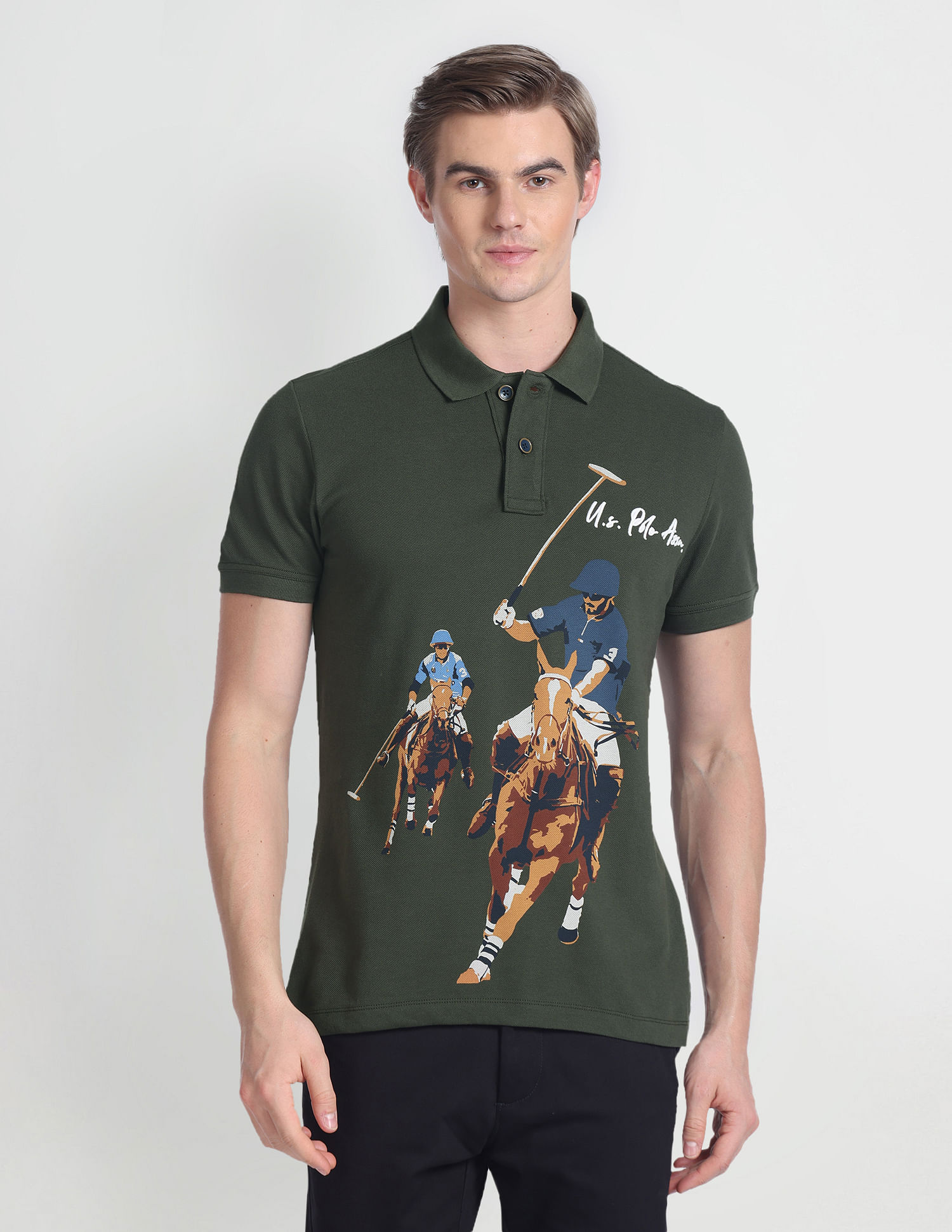 再入荷のおすすめ最新情報 Print Brand Co. Denim Assn. Polo U.S. Buy Cotton Shirt Polo Clothing