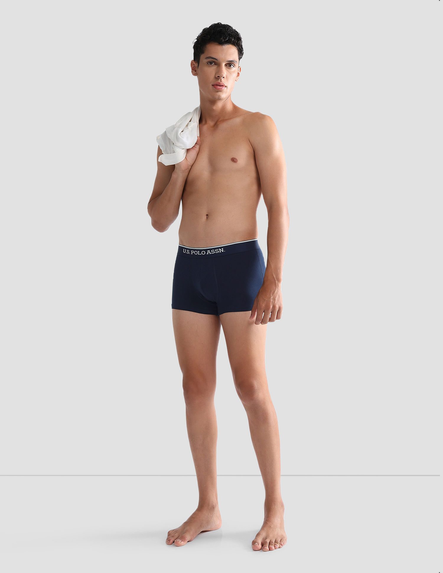 U.S. Polo Assn. Antibacterial Solid ET004 Trunks - Pack Of 3