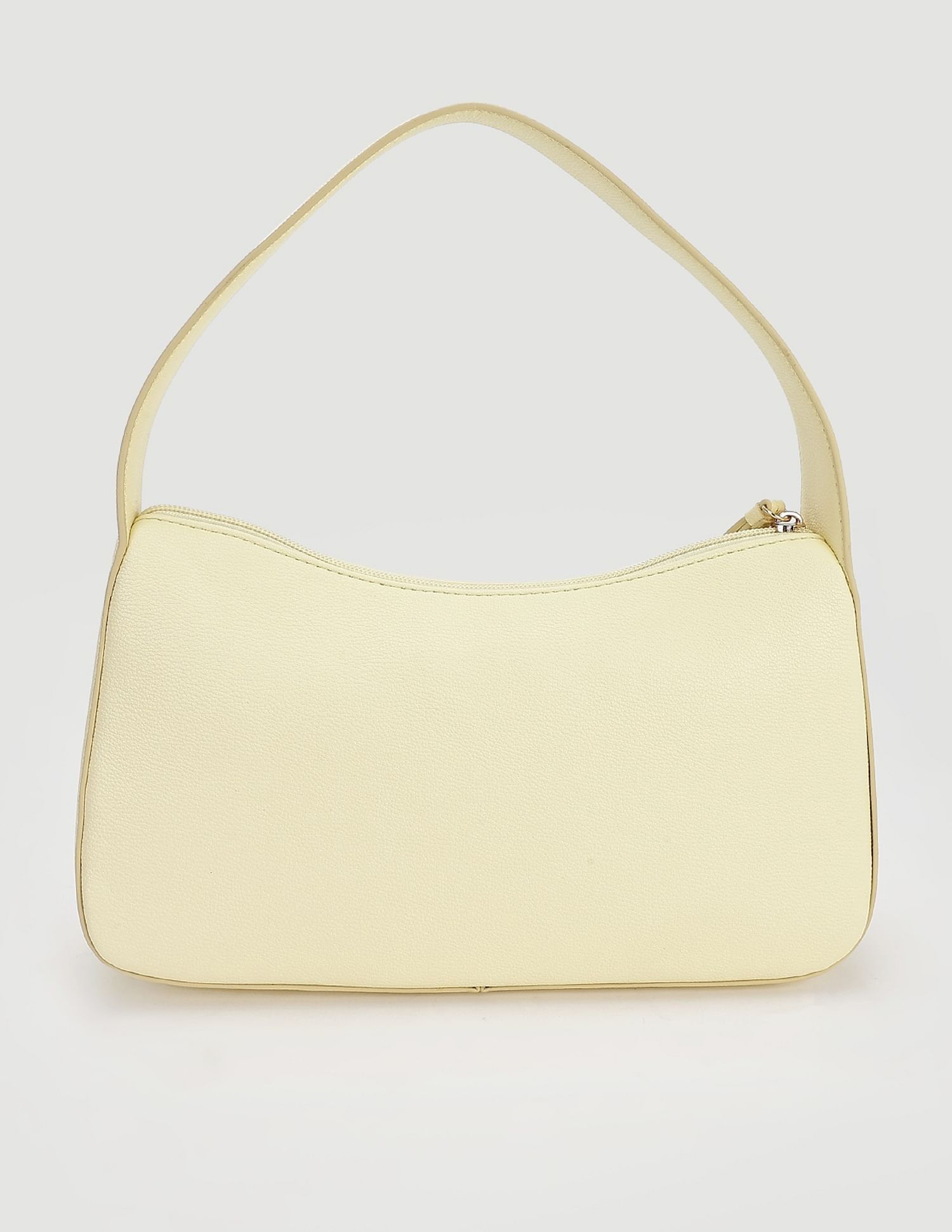 Tommy Hilfiger Solid Yellow PU Hand Bags