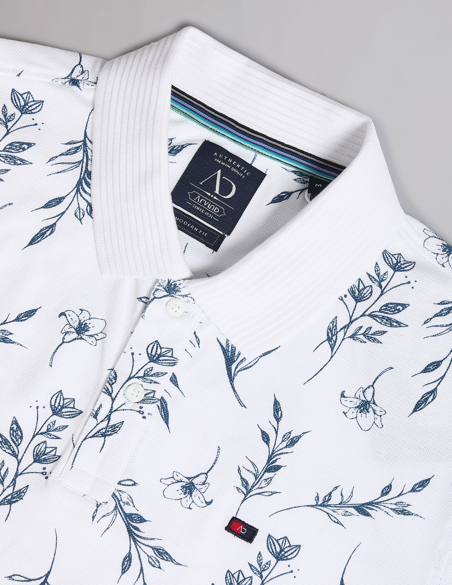 AD by Arvind Real Deal Tropical Print Polo Shirt